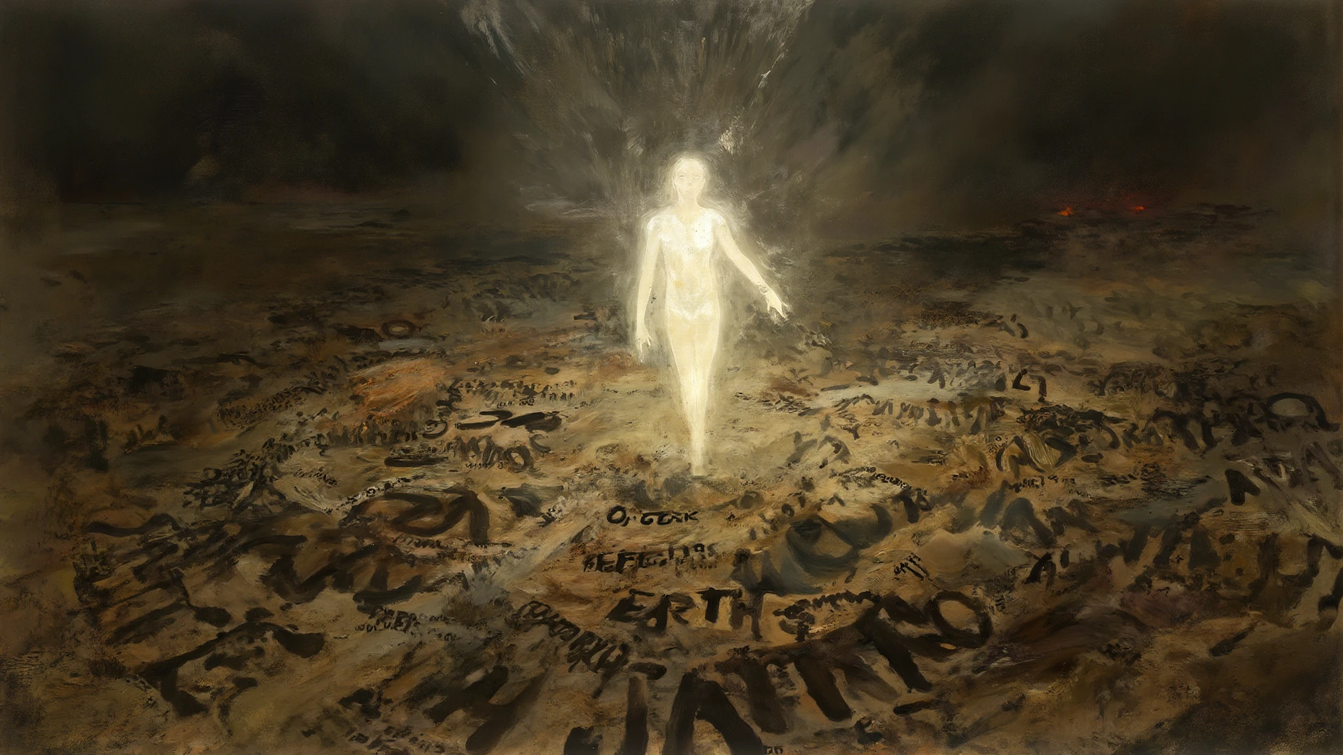 <lora:zdzislaw Beksinski LORA:1>Zdzislaw Beksinski A figure stands alone in a desolate landscape, surrounded by an endless void of darkness