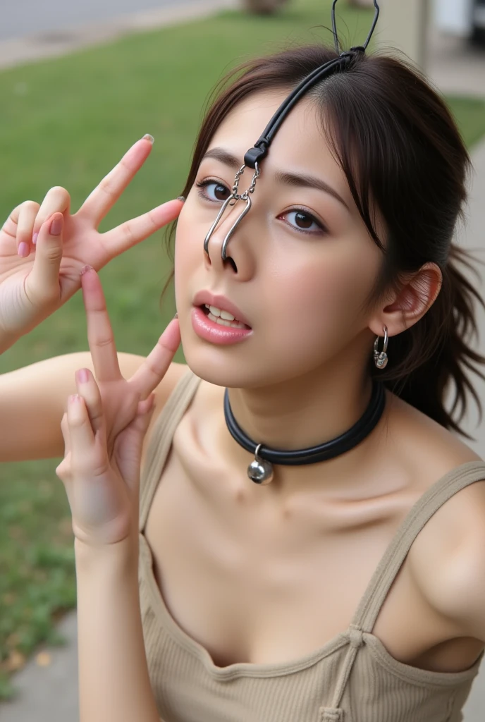 (((gag Bamboo gaggeD mouth holDing Bamboo))), High-level Masterpiece 8K TopQuality, Ultra-DetaileD CG, AbsurD DetaileD wallpaper, PerfectLighting, Extremely DetaileD (((Personifying " Nezuko KamaDo " as a KAWAII Girl))), Characteristic Items, aesthetic LifeLike RenDering, MysticSight, Haze TynDall Scattering, (StuDio GRAY BackgrounD with (OoDles Dazzling RainbowColorParticles (bokeh))), (((Assfocus)) RounDlyButts ThighGap), (ExposeD:0.6) 🔞 BREAK (Acutance:0.8), (NOGIZAKA FaceVariations) Extremely DetaileD very KAWAII FaceVariations, ChilDish CaptivatingGaze ElaboratePupils DetaileD Eyes with (SparklingHighlights:1.28), (Voluminous LongEyelashes:0.88), PUNIPUNI RosyCheeks, RaDiant PearlSkin with Transparency, Glowing DowneyHair . { (Dynamic LifeLike expressions:1.4) | (:D) }, (large eyes:-1) . Demon slayer