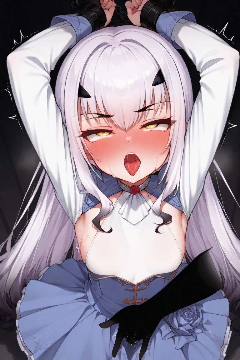 mile、Adele von Ascham、I said my abilities are average、Silver Hair、beautiful girl、Magic Swordsman、Defeated、kneel、Bondage、Tied up、Being restrained、Scared、Shyness、blush、??????、excited、??????????? injection、Open your mouth and stick out your tongue、Ahegao（（（ＳＦＷ、sound、Highest quality、first-clasasterpiece、Normal body、8k、Detailed face、Ultra-precision、Normal hand、Normal finger、５Finger、Highest）））