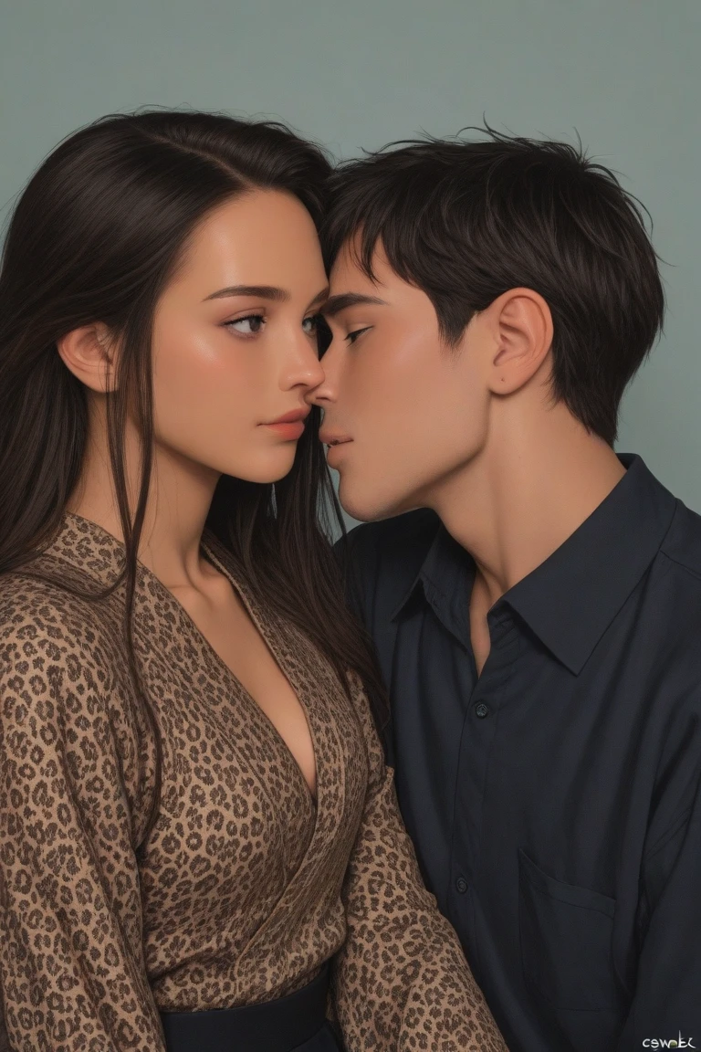 David Martinez and Rebecca kissing