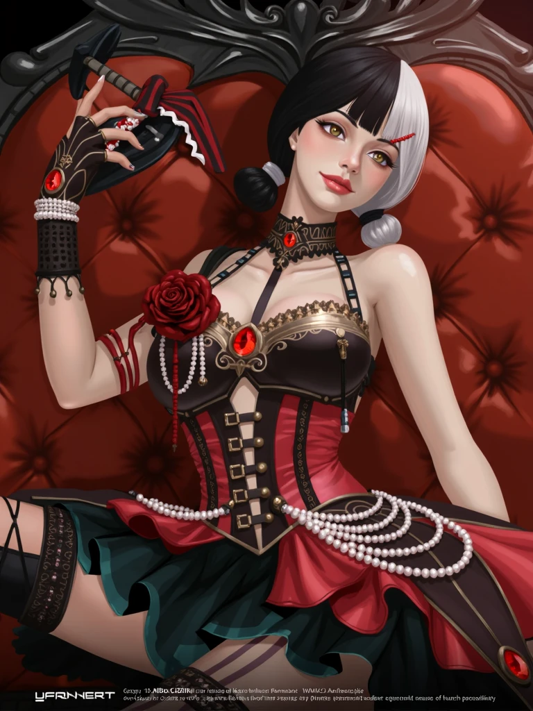vampire woman, Victorian dress, absurdres, RAW photo, extremely delicate and beautiful, masterpiece, Best Quality, ultra high resolution, 32k, hyperrealistic, ultra-detailed, detailed description, pale skin, 20 years old, tearful mole, earring, short medium hair, wavy hair, full body shot,
