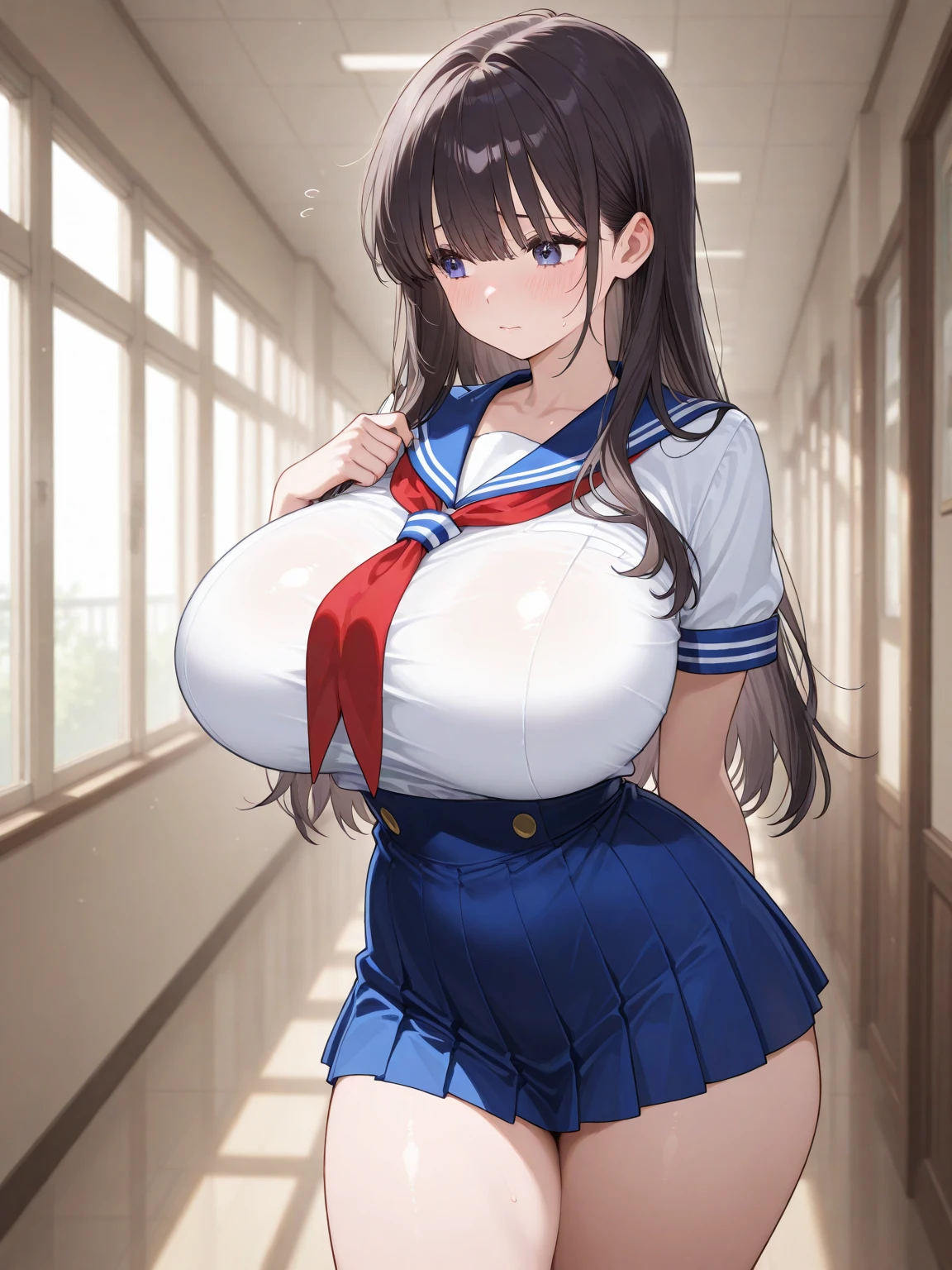 masterpiece, Highest quality, Nico_Yazawa,High resolution, 1 Girl, alone, Brown Hair, short hair, Twin tails、Purple eyes, , , (Cleavage)、(Beautiful thighs), Carrying a red backpack, (randoseru backpack:1.2) Sweaty、Thick thighs、Highest quality、4K、1girl, 8years old, loli, cute, grin, 、School Swimsuit、on the train、、、Thick thighs、Men holding their penises and surrounding girls、Semen from the penis、Bukkake、Bukkake、(Bukkake)projectile cum、Blowjob、Lots of spectators、Ahegao、Big Breasts、low length