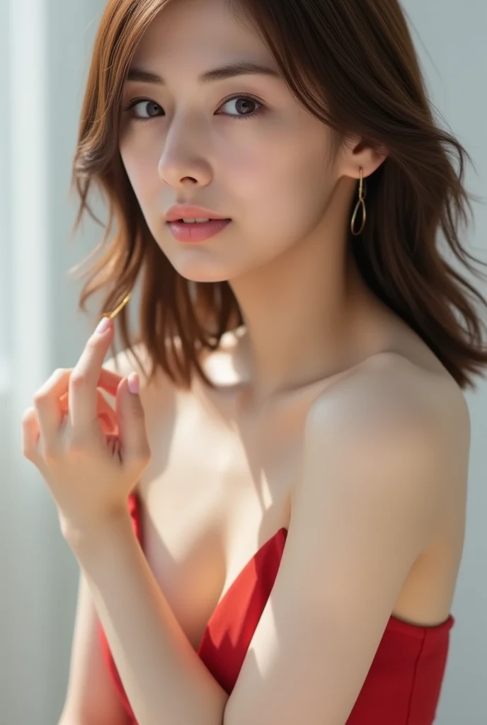 masterpiece, best quality, photorealistic, 8K, RAW photo, ultra highres,extremely detailed, absurdres, Professional, wallpaper,extremely detailed eyes and face,1girl,formal dress,looking at viewer, upper body, slender,skinny,night,white skin,(naked:1.3),(pubic hair:1.2),nsfw,katoai