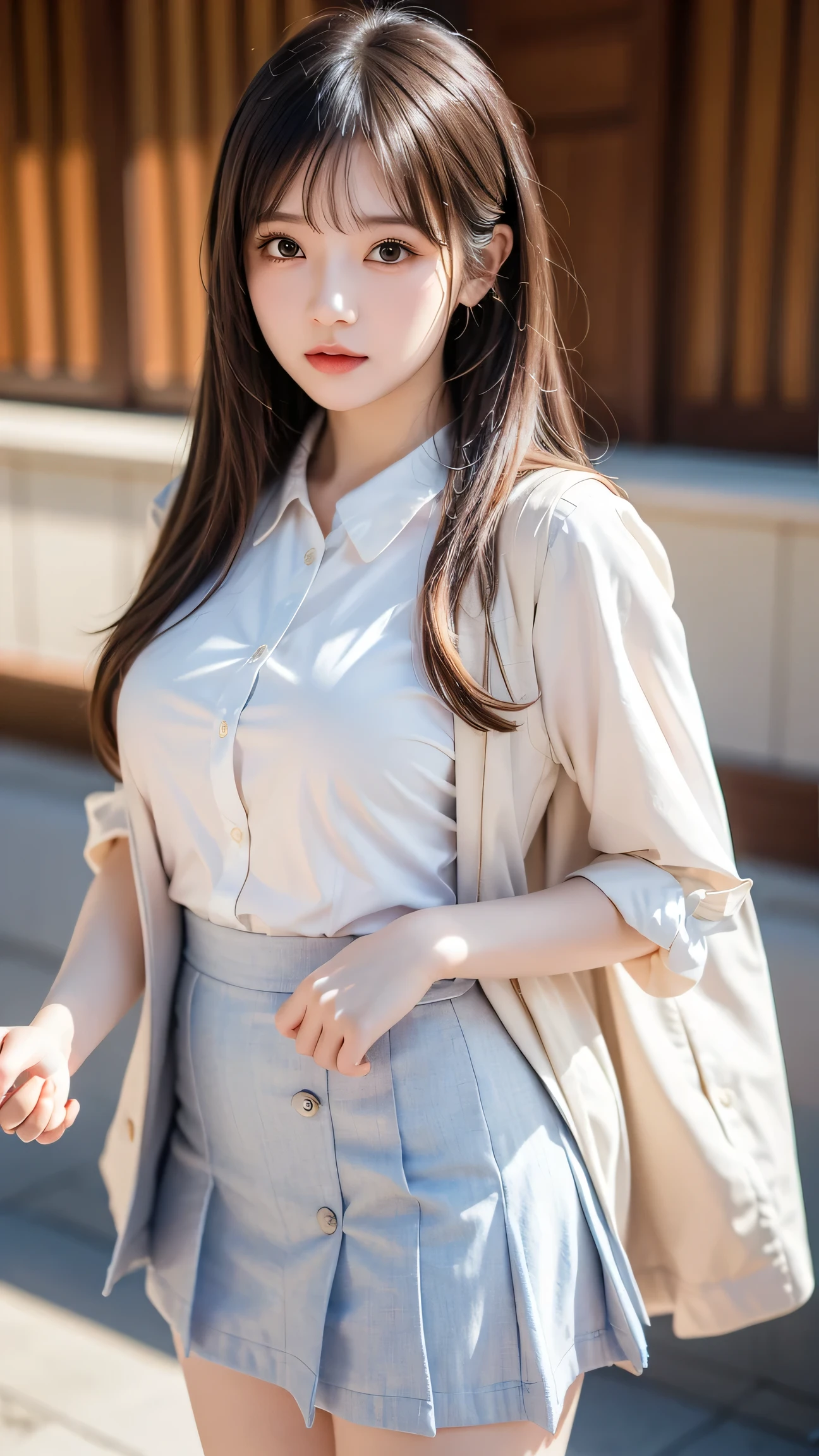 Girls wear miniskirts and blouses、Attractive Style. 8k, detailed digital art, tiny curvy Lori, a Super Realistic High School Girl, anime style 4k, realistic 3d style , Loli Dress, Super Realistic High School Girl, Smooth Animated CG Art, Gwyds, Charming Girl、(Detailed Eyes and Faces:1.2, Professional Shooting Techniques), (Detailed Handshake:1.3, Perfectly Right Hands:1.3), (Highest Quality、best quality、masterpiece:1.2), photoreality、Ultra High Definition、super high resolution、(perfect anatomy)