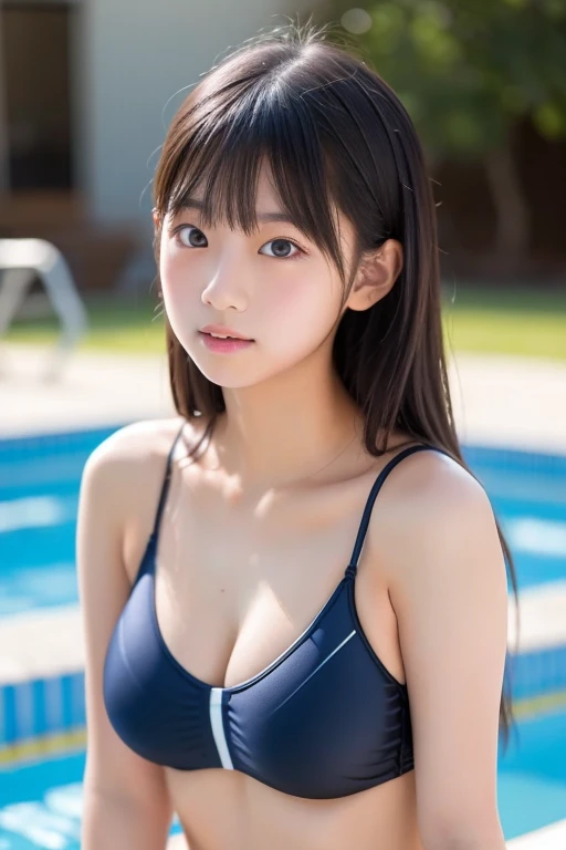 huge titig asax resolution: 1.2), (Ultra HDTV: 1.2), cinematric light, 8K resolution, Detailed eyes and skin, detailed facial features, , (Sharp Focus: 1.2）, (Focus on Face:1.2),Perfect Style, Beautiful face, 准确, Anatomically correct, Highly detailed facial and skin texture, Detailed eyes, Double eyelids, Thin eyebrows, Natural cheeks, shinny skin, Fair skin: 1.2, (Glossy lips: 1.4),、 (Shy look: 1.2),Highly detailed facial and skin texture, Detailed eyes , shiny lips: 1.4,Exposed cleavage、red blush、humiliated、impatience、dismay、Frightened、glares、Tears、embarrassed from、Open knees、open one's legs、Dressing、(in poolside)、Wearing sweat、sodden、School swim wear、25-years old、Neat and clean woman 、Shorthair、 Semi-long hair, Normal, upturned breasts, Lying on the floor, ‎Classroom,Black brown hair,blue eyes、(School swim wear)、((School swim wear))、Navy blue swimsuit