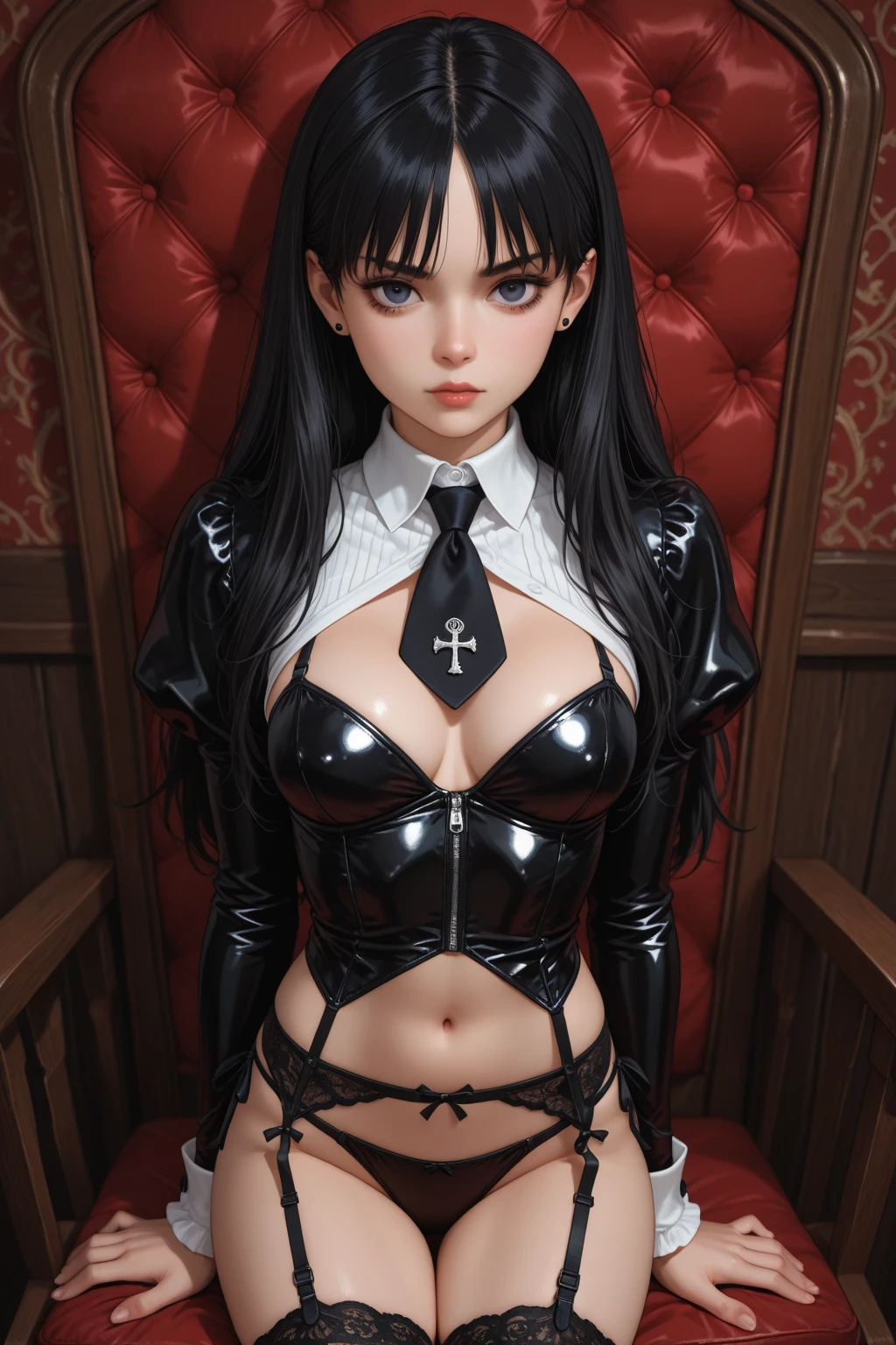 16k, Melhor qualidade, alta qualidade, high resolution, obra de arte, super detalhe,  (de cima:1.5), incorporation:E-GM\E-meninas_mansion_Mona is beautiful (afinar, tonificado, magro:1.3) garota,(Cabelo castanho, cabelo rosa, (penteado com franja:), , (olhando para o espectador:1.2), (pele brilhante, pele oleosa:1.2), ((deitado em uma cama grande:1.2), travesseiros fofos, silk sheets:1.2), usando v4l3nt1n3, red heart lingerie, transparente, decote, Ombros nus, Cinta-Liga, tiras de coxa, gargantilha, (many red petals scattered:1.3),   fotografia de moda, Fotografia Glamourosa, estilo hiper-realismo, Hiper maximalista, incorporation:Positivo\epic photo,  