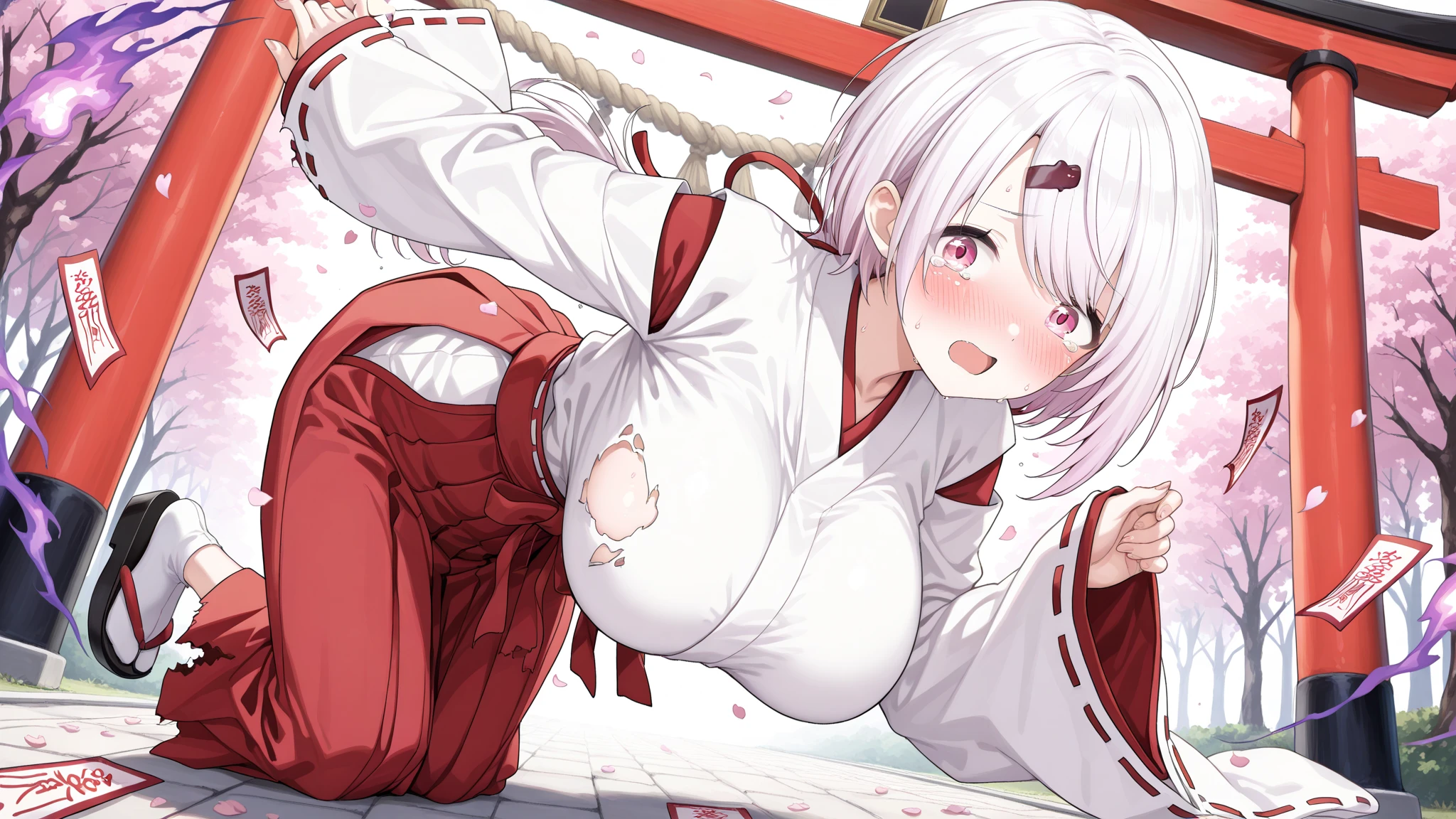 ((masterpiece, best quality)),high resolution,ultra detailed,8k,16k,detailed background, perfect lighting,detailed beautiful eyes,1girl,nsfw,embarrassed,blush,saliva trail,((from front,from below,steam,sweat,tear)), (pov:1.4),fisheye lens,1boy,1large penis,(nude,vaginal,sex:1.4),penis in vagina,(ahegao,orgasm,evil_smile,rolling eyes,ahg,forced orgasm,trembling,squirting,shibari,japanese bondage,arms up
:1.4),open mouth,clitoris,pussy juice,boy on top,face to face,hetero,in heat,chin up,stick tongue out,(fuge cum in vagina:1.4),half-closed eyes,stomach bulge, belly bulge, deep penetration,
,slender,pale skin,medium breast,yoimiyadef
yoimiyarnd,blond hair,orange eyes,ponytail,hair ornament,(anime style,colorful),japan style town