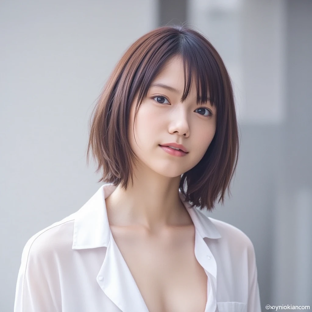 lens: 135mm f1.8,(Highest quality), (Beautiful 14 year old Japanese girl), (Moisturized lips), Narrow eyes, double eyelid,Delicate clavicle,Flat Chest,Very short hair,
(Let me me me me'Let me me me'Let me me'Let me'Let's take another look), shame, A faint smile,
(In front of a white wall:1.2), Professional Lighting,
(Japanese 、White T-shirt), (Sunburned skin:0.2),Full body photo、Full Body Focus、standing、A hesitant expression、Easy Pants、Sweating、My hair is messy