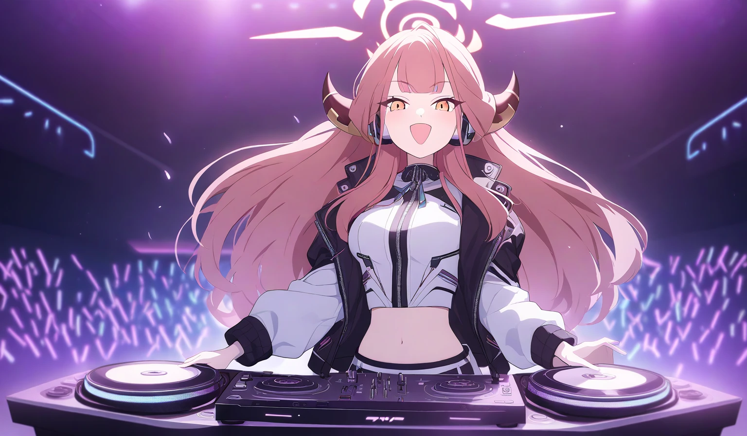 mori calliope a DJ, showcasing her skills on the turntables