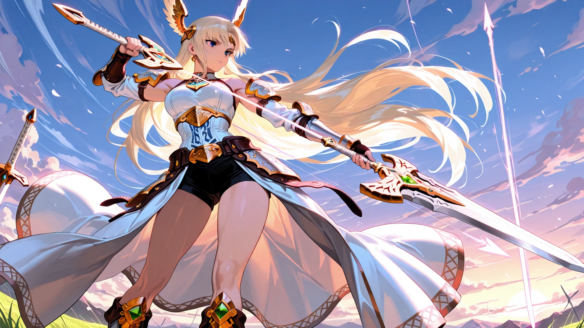 white background,chibi,full-body,tall, muscular female warrior with dark, braided or cropped hair. She wears sturdy, vibrant green and brown armor designed for swift movement. The focus is on creating a strong and agile Amazonian warrior.,key visual,beautiful,sexy,trending on artstation,award-winning,minimalist beauty,high resolution,absurdres,stylish,slender,centered,approaching perfection,beautiful detailed eyes,best quality,extremely detailed,highly detailed,glove on hand,