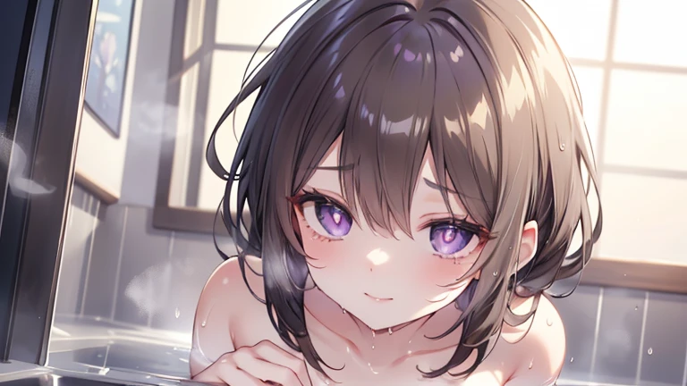 (Best quality, 8k, 32k, Masterpiece, UHD,:1.2),RAW, 1girl,ultra cute , natural lighting,transparent shining eyes, 20yo ,fair complexion ,flushed face, dynamic Lighting,Black girl wearing jewels, Gray Eyes　, pleasure, Resignation, dear, sorrow, destiny, Calm expression, bathhouse, Warm background, full_Nude, Completely naked, (((full body portrait)))