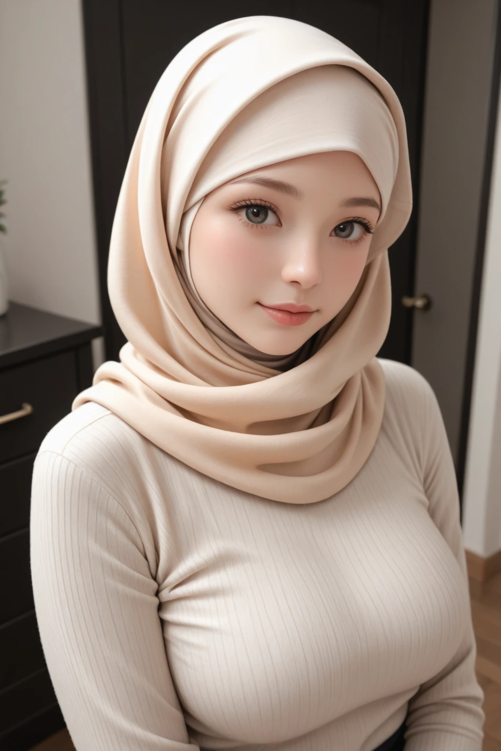 beautiful detailed eyes, beautiful detailed lips, extremely detailed eyes and face, longeyelashes, 1girl, hijab, sweet smile, warm lighting, highly detailed, intricate details, cinematic lighting, photorealistic, hyper detailed, masterpiece, studio quality, ultra realistic, glowing skin, soft lighting, digital painting, realistic portrait
