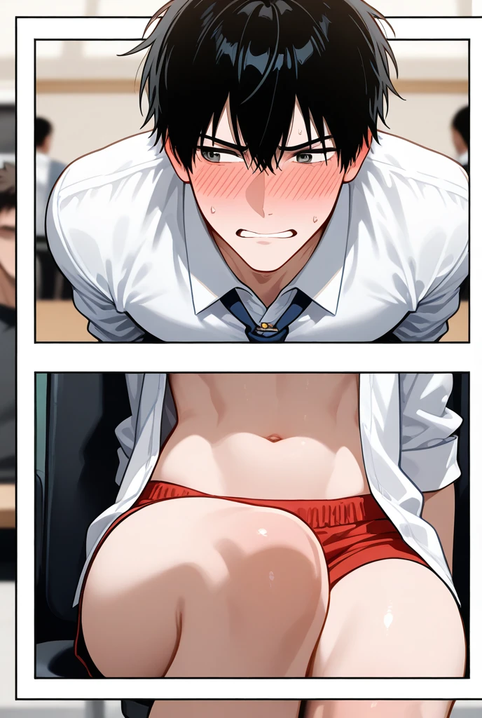 A 16-year-old boy with nice muscles and the men surrounding him,The boy sits with his legs spread apart and his hands tied behind his back,One of the men puts his hands on his hips and presses his erect penis directly into the boy's mouth.,The boy happily licks the tip of the penis that is pressed against him.,Boy Focus,Boy's foot view,A view from a little distance,Completely naked,barefoot,whole body,In the center of the park grounds on a dim night,soil,The boy has an erect penis,男の子の足の裏はsoilで汚れている,Fluid overflowing from the boy's penis,The boy's anus is so wide open you can see inside,The men around him are pointing their erect penises at the boy.,The men around him are ejaculating on the boy.,Gay,Sweat,Very Short Hair,Brown Hair,Ecstatic expression,Spiky Hairstyles,masterpiece,high quality,最high quality,Ultra-high resolution,R-18