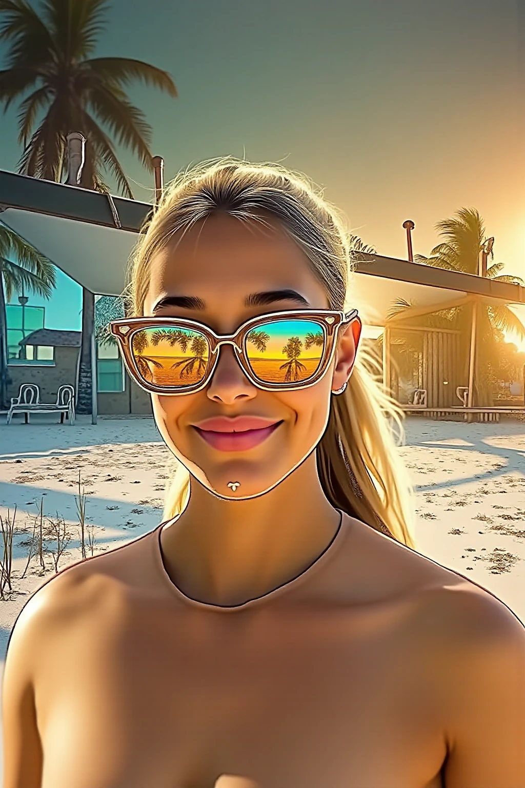 There's a woman in a bikini posing in a pool, Beyoncé's portrait, digital oil on canvas, retrato digital, AI Autorretrato, no estilo da pintura digital, sorrindo para o espectador, # 1 pintura digital de todos os tempos, #1 pintura digital de todos os tempos, pintado digitalmente, retrato de arte digital, digital oil painting, arte digital de retrato, uma pintura digital