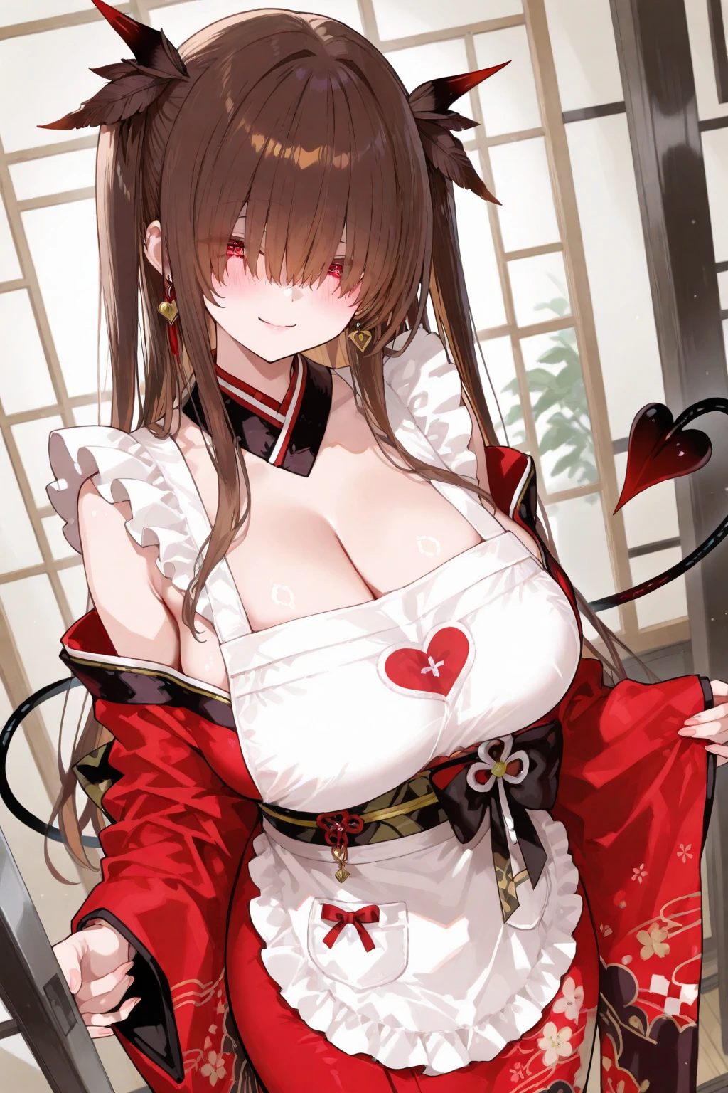 Close-up of a large breasted woman in a red dress, [ 4k digital art ]!!, Gweiz-style artwork, Gweitz masterpiece, Trending on cgstation, 8k high quality detailed art, Royal elegant pose, Beautiful and attractive anime woman, rin tohsaka, ArtStation PixivのGuweiz