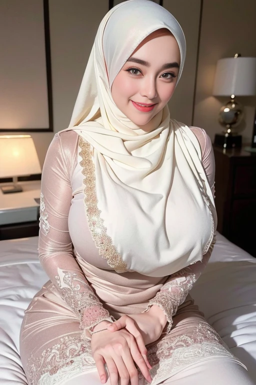 50 years Old, Hijab Indonesian mature woman, Big Tits : 66.9, Gamis, Breast out from her clothes : 1.9, at doctor office, Dark light, at Nighttime