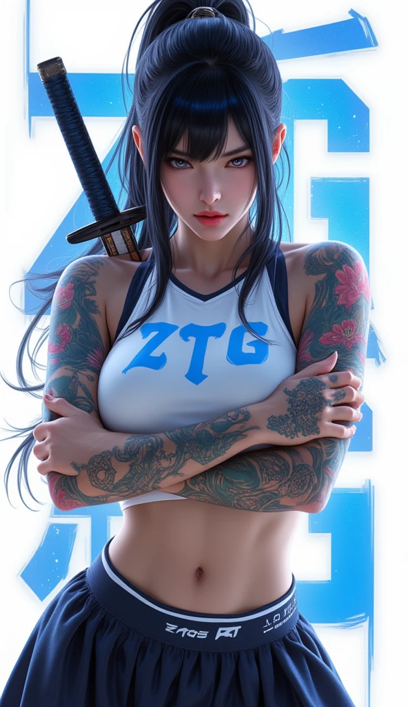 :: JOE MADUREIRA STYLE:: BEAUTIFUL WOMAN perfect and detailed, ultra detailed style clothes with tatoon designs and colors of light pink, black, white and gray, with various full-body attack poses and with immersive effects, hover effect, graphite style background with vibrant colors "ultra hdr" detailed, focus effect, sneakers all star converse black (masterpiece:  1.2, best quality), (finely detailed beautiful eyes: 1.2), extremely detailed hair, depth of field,shot with Canon EOS,lens 135mm f1.8,portrait of [x]((1Girl Kelly Brook Beautiful Woman )),long, straight black hair,with a natural glow and stuck like a ponytail ((Solo)), (Ultra detailed eyes:1.4), (Finely detailed eyes and detailed face:1.3), ), (With ULTRA DETAILED jeans and a white t-shirt with full ultra detailed tatoom print:1.3), (Beautiful and clear background:1.2), (Extremely detailed CG, Ultra-detailed, Best Shadow:1.1),("" character with his super power in the right fist")((Depth of field and blur)), ((Watercolor)), Large ,  shoulders, Flowers and petals, Beautiful conceptual illustration , (white background:0.5),  (Illustration: 1.1), (extremely fine and beautiful: 1.1), (perfect details: 1.1) background graffiti style, , soul, digital illustration, perfect , centered, approaching perfection, dynamic, highly detailed, watercolor painting, artstation, concept art, smooth, sharp focus, illustration, perfect , centered, approaching perfection, dynamic, highly detailed, character sheet, artstation, concept art, smooth, sharp focus, illustration, full body shot