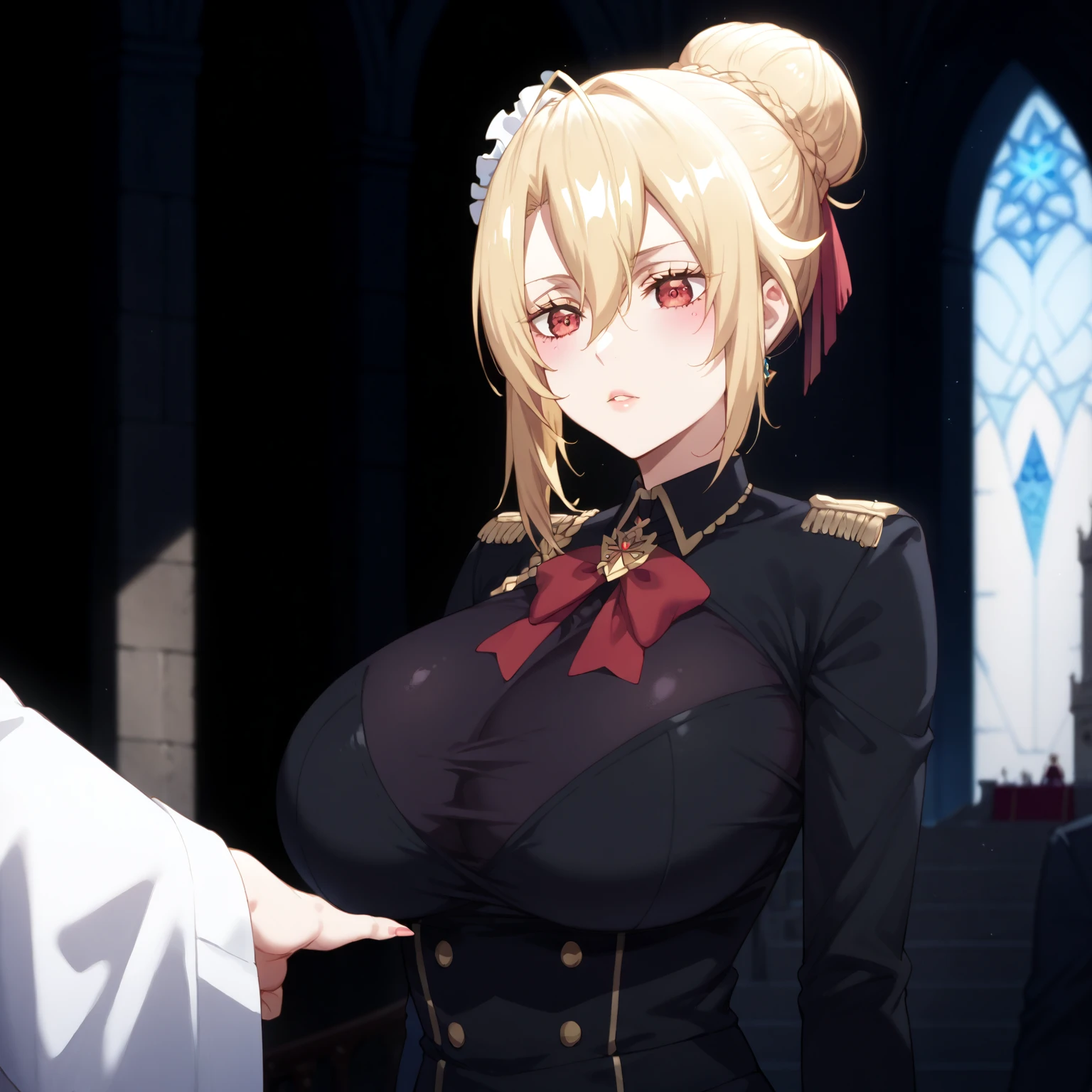 (man and woman kissing:1.6),, (masterpiece, Best Quality, high resolution, nffsw, Perfect Pixel, depth of fields, 4K), , Perfect body, , (boy and girl:1.6), (2 human in picture:1.6) boy on top, maou_sasha, twintails, , long hair, blue eyes, purple eyes, blonde hair, hair ribbon, ribbon, hair ornament, hair between eyes, uniform, jacket, ,, , nsfw,(ecstasy:1.3) ,(slut:1.2),(vulgarity:1.3),(fucked silly:1.1),(steam:1.1),(wet:0.8),(trembling:0.8),(tears:0.7) ,(drooling:0.6),(sweat:0.8), wince,(orgasm:1.5), , (nipples:1.4), (boy fondle girl's breasts:1.6) , , (hardcore sex:1.6),