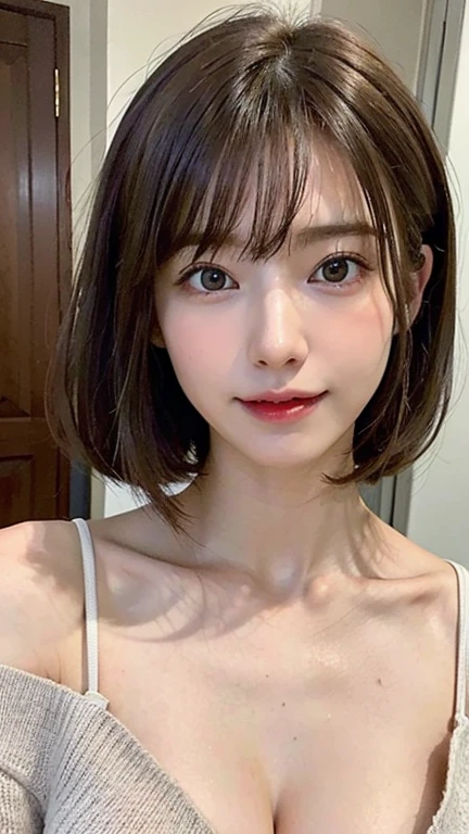 ((highest quality, 8k, Tabletop: 1.3, RAW Photos)), Sharp focus: 1.4, (1. AESPA Girl :1.1), alone, (Realistic, Realistic: 1.37), (Face Focus: 1.2), Cute face, Ultra detailed face, Short, unkempt hair, Small breasts, Flat Chest, nude, Chiffon panties, Hotel,