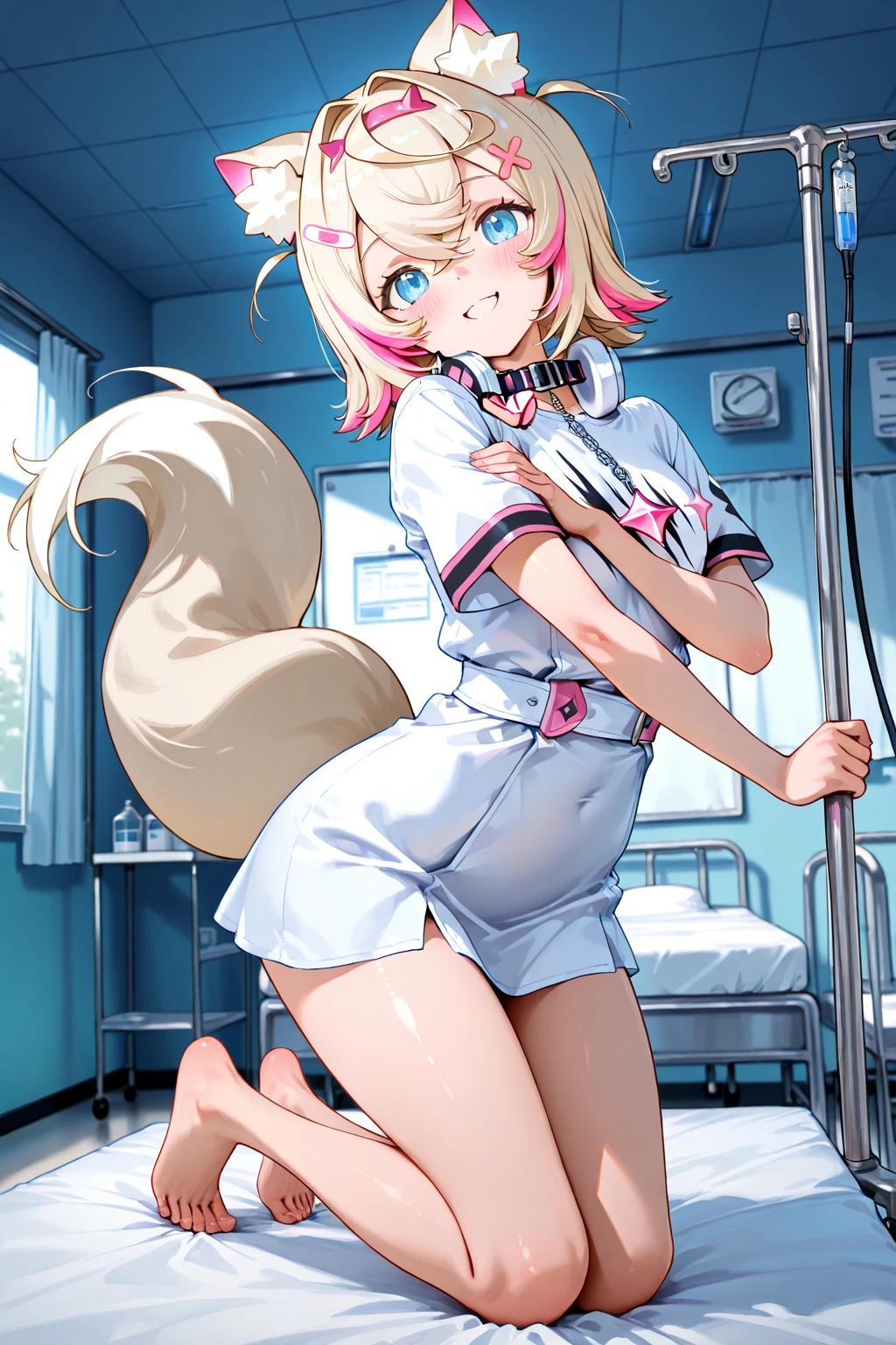 ((masterpiece, best quality)), high resolution,ultra detailed,8k,16k,detailed background, perfect lighting,detailed beautiful eyes,1girl,solo,nsfw,embarrassed,blush,look at viewer,show off pussy,(yellow peeing:1.2),(steam,sweat,from below,from front,bottomless,evil smile:1.2),seductive eyes,aroused, squatting,open mouth,paw pose,,
,(short_stature,kawaii,flat chest),kokonoe rin,long twintails,very long hair,blond hair,black eyes,very little body,,gym wear,red randoseru