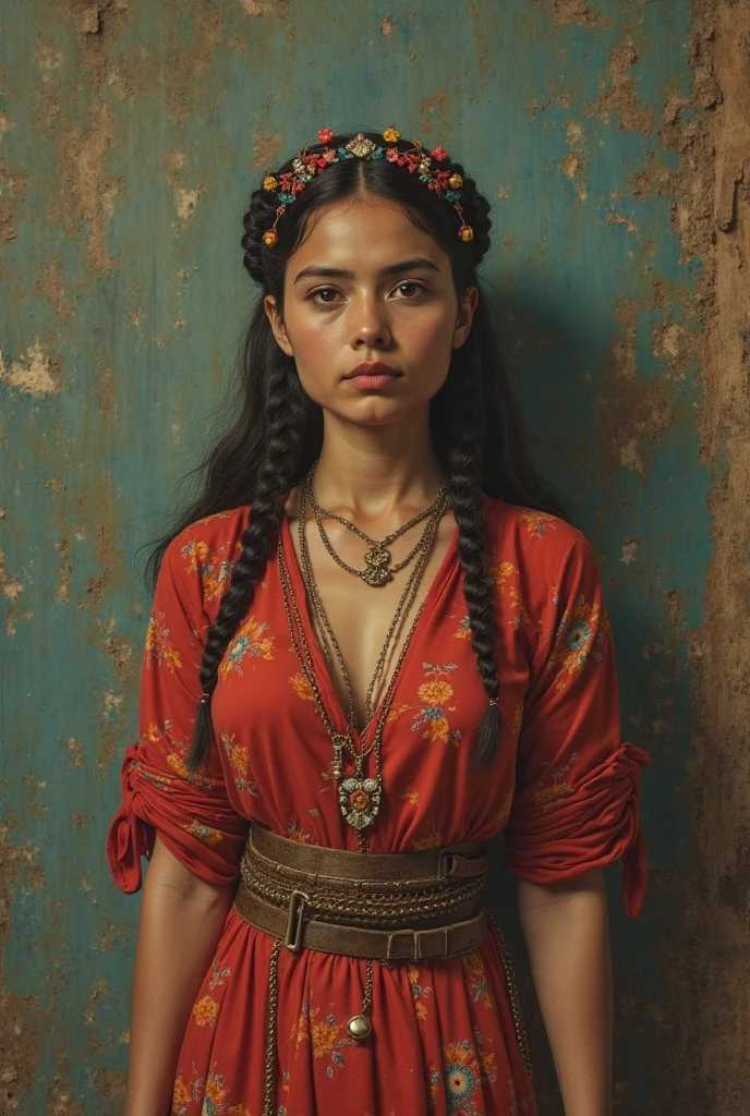 young adult hawaiian woman,
,slender,
raven hair,crown braid,
rouge,,
