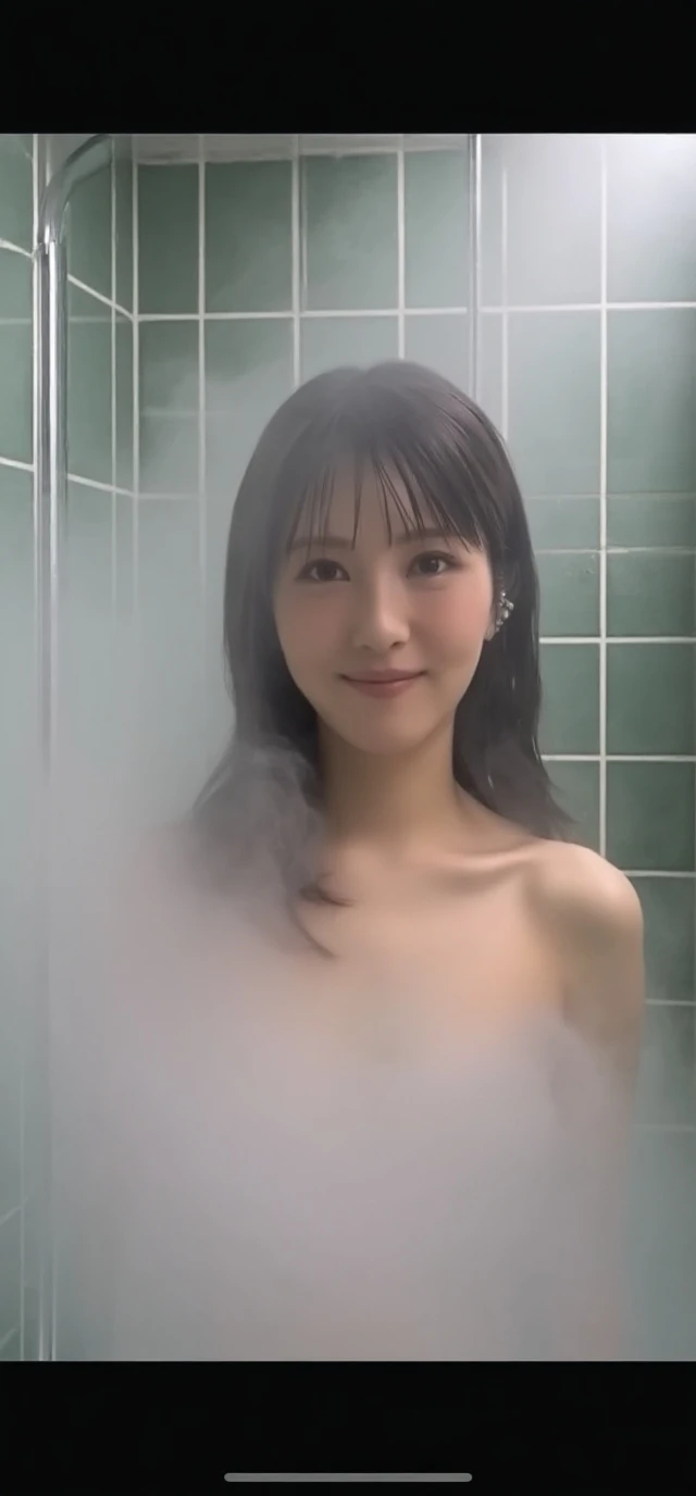 (8k、RAW Photos、Highest quality、masterpiece:1.2)、((I take a shower、Are thin、Soaked:1.3))、((naked、Nipples、pubic hair、smile:1.2))、(Realistic、Realistic)、1 person、(sunlight、Shower room)