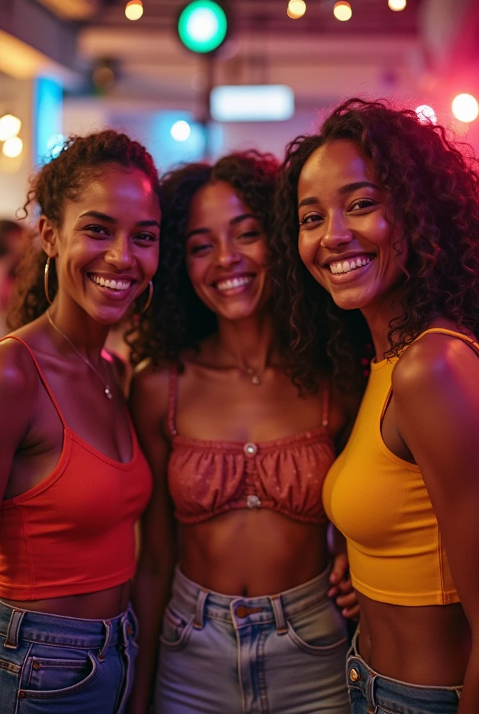 Four 20-year old sexy, hot Nigerian female prostitutes enjoying in a night party.