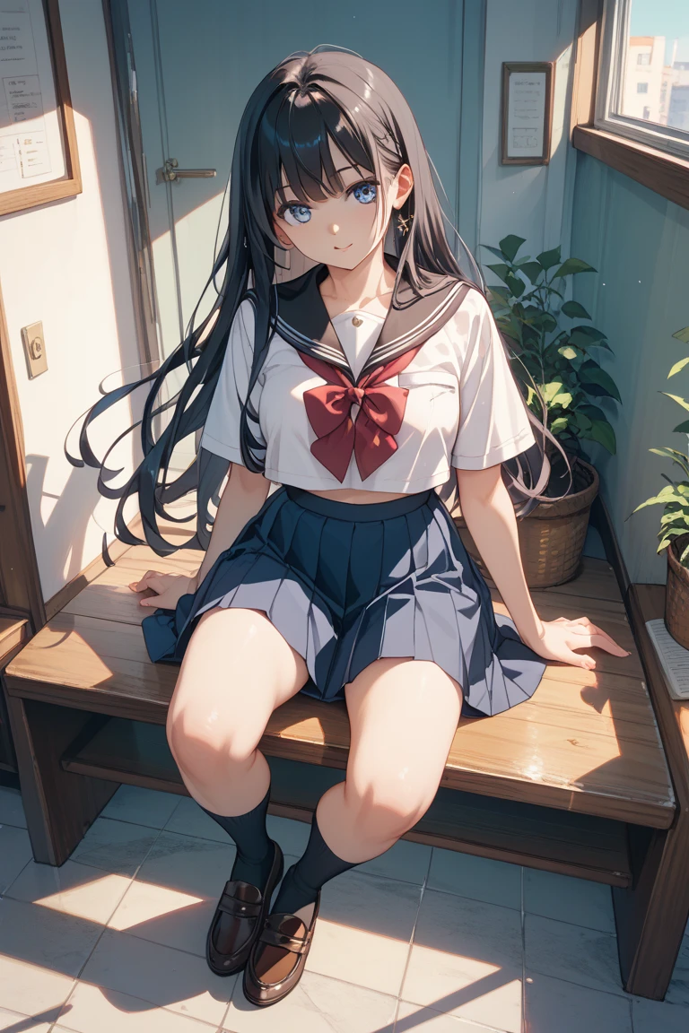 girl、Black Hair、cute、sexy、Strange Eyes、Long Hair、high school student