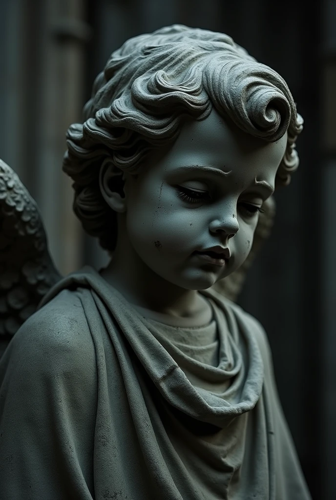 Make this angel realistic, with a background in the sky, do not change the crucifix on his chest and remembering that he is a man, Leave 4k