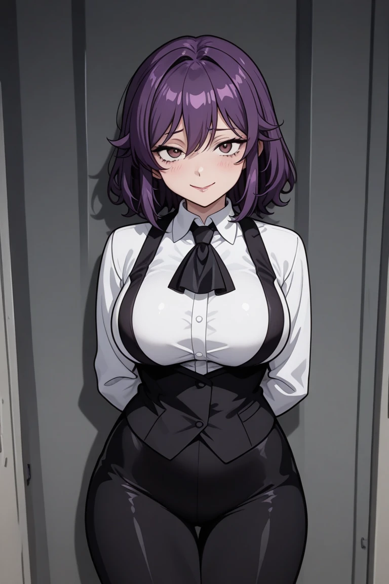1girl, mature female, masterpiece, mistress, goddess,short hair ,((puple hair)),glasses