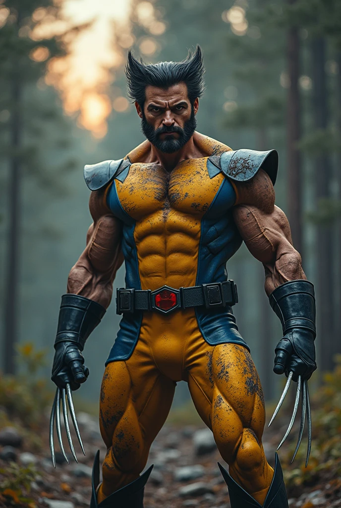 A Dramatic DC character Wolverine is exhausted after being hit by a water flood, cinematic, extreem realistic, extreem detailed, extreem Sharp, full body shot