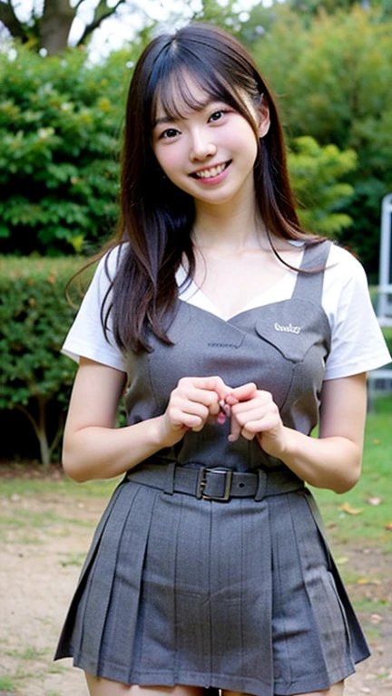 (((Browsing Caution)))、Mature Woman、Beautiful woman、cute、((Female Nursery Teacher))、smile、Very short hair、((Delicate photo)),(Detailed RAW photos of girls), (Tabletop:1.0), (Highest quality:1.6), (Ultra-high resolution:1.5), (Realistic:1.75), 8k resolution, Absurd, Very detailed,Cinema Lighting,、nursery school、((Wearing an apron))、(Blunt bangs)、Long sleeve T-shirt、((Colorful kids room:1.1))、((Lots of toys:1.))、((cute壁紙の部屋))、((Simple panties are visible:1.2))