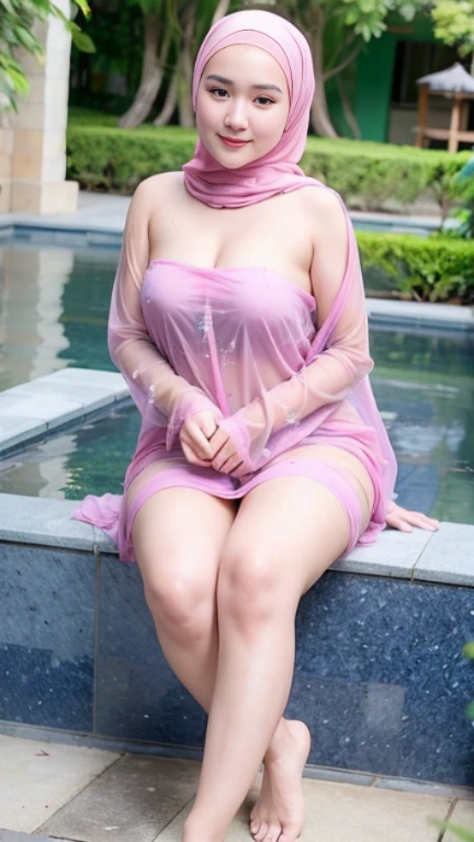 Beautiful, cute baby Face, 21 Years old indonesian girl, ((wearing hijab)) and full naked, Rounded medium Breast, slightly chubby, open breast, nipple, nude, perfect pussy, slightly Chubby , luxury necklace, White Skin, Smiling, room hotel Background, day light,mid shot, full body, Perfect Potrait, Bokeh Effect, Look at Viewer, small breast, ((adorable:1.2)), ((masterpiece:1.1)), ((bokeh:1.2)), gigantic breasts 