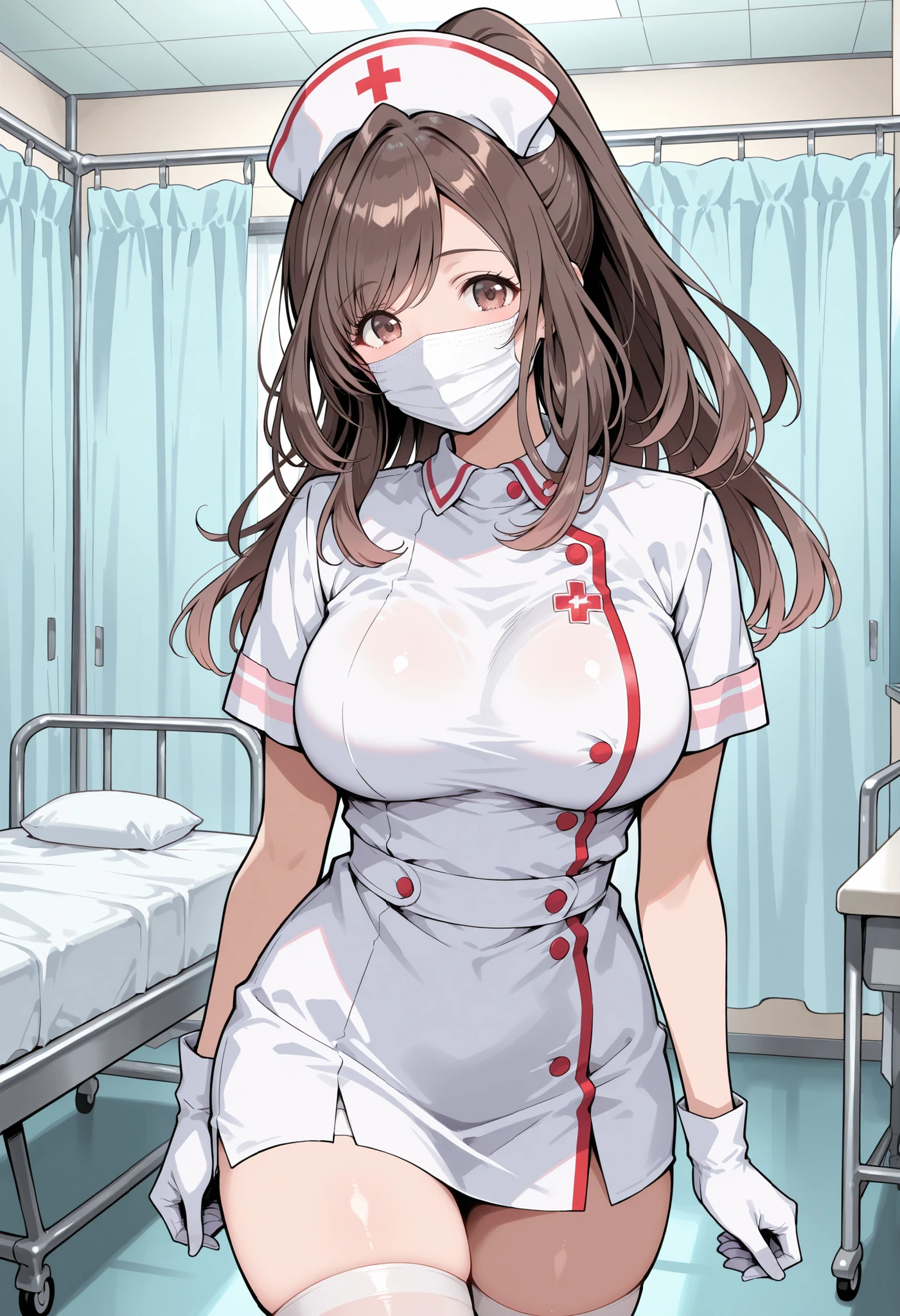 hospital, latex nurse suit,nurses,busty,elbow gloves,labcoat,darkhair woman, blue eyes , gigantic boobs ,medical instruments,asian nurse,two nurses,speculum,examination room,oversize boobs, ,big ass ,strap on, lay on table ,legs spreaded,giving birth,gyno chair , dentist