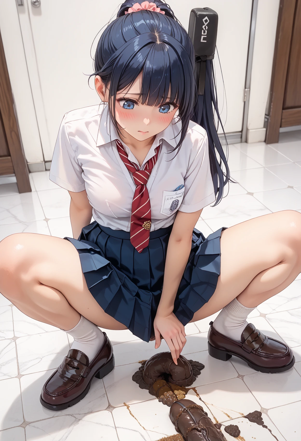 masterpiece, high quality, beautiful detailed, ultra_detailed, 8k, (nsfw),(2girl:1.2),best quality,perfect legs,(perfect anatomy:1.2),kawaii,beautiful breasts, kokona,dress,(small breasts:1.2), rori, (6 years old), AiHinatsuru, female , long hair, very long hair, brown hair, twintails, low twintails, ahoge, blue eyes, blush,, dress, blue dress, long sleeves, layered sleeves, beret, white headwear, ribbon, yellow ribbon, socks, white socks, girl, futanari, penis, sex, (pov), vaginal sex, cum in pussy, pussy cum,