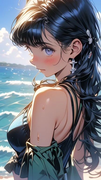4K,8k,High resolution,
One beautiful young woman,Light blue hair、ponytail、
(Soft Saturation:1.3), (Fair skin:1.2),
(ultra-Detailed Background, Detailed Background), Bokeh,
break'Smiling portrait.,
When viewed from the front, The composition is symmetrical,
Looking straight at you with serious eyes,
break Swimwear, White Bikini, Center of chest,
Outdoor, Sea surface, null, sunlight,Summer beach, Sandy Beach,
Strong light, Front lighting,
(Teen:1.3), (Cowboy Shot:1.2),
Front brake angle,
View your audience,
Dynamic pose,
sitting on the beach
Seaweed、Seaweed、Seaweed、Seaweed、Seaweed、Seaweed、Seaweed、