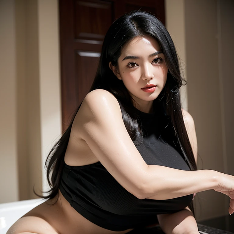 realistic, high resolution, 1 woman, glowing skin, alone, wide lips,sagging breasts,colored contacts,nice body,Weight 65kg,Slightly fat body,round face,Girlfriend in a swimsuit,full body shot,realistic skin texture,really,detailed face,background white,huge breasts,A puzzled face,dehisce,seat,show me who you are,mature woman,foot,詳細なfoot,Outsole,Then,best quality,8 thousand, detailed face 묘사, detailed eyes description, black hair( long straight hair),beautiful korean girl, 21 years old, smiley face, C cup breasts, , missing bottoms ,Beautiful angular sternness, perfect thighs, Yukdeokjin Bridge, thong, Showing your butt, , thong, no bra, bare legs, Showing your buttocks and bowing down,