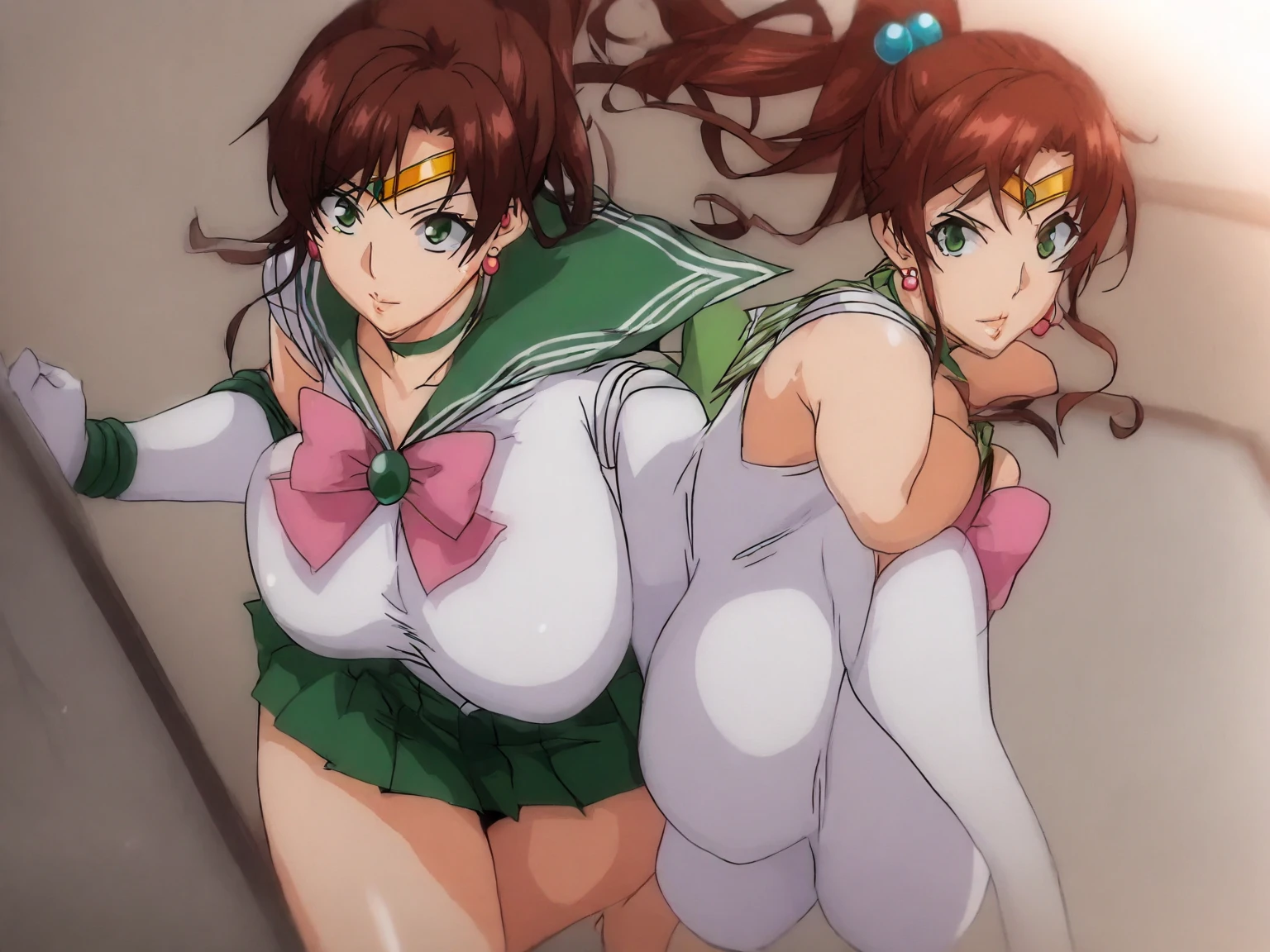 (((((((nsfw))))),nsfw, (spread pussy:1.3)Sailor_Jupiter, Grin,, (masterpiece, Highest quality, detailed:1.3)