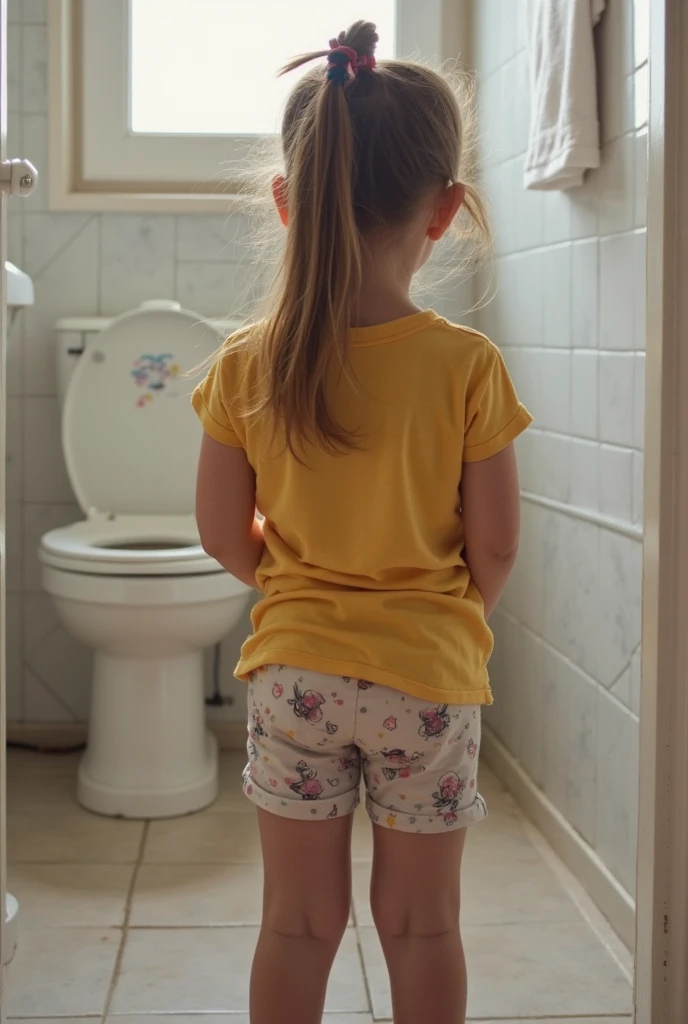  Small japanaese kid sit on a toilet 