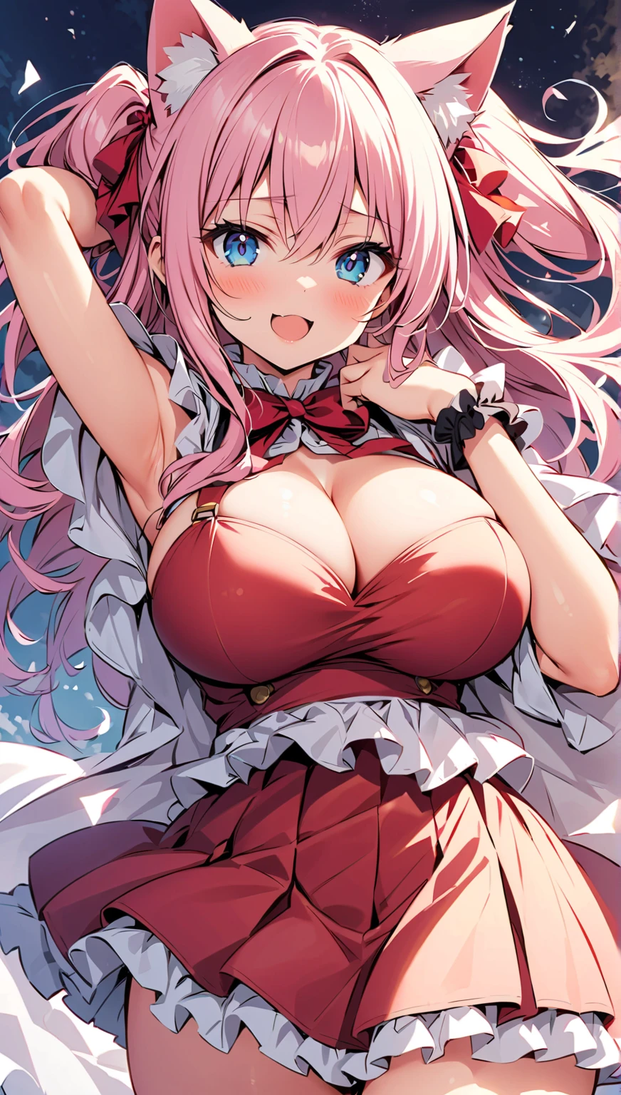 masterpiece, ultra detailed, Beautiful young woman, shame, (shy), curvy figure, exposed thighs, bare shoulders, wide neckline, delicious hips, big breasts, pink blush, transparent apron, (covering her tits with her hands), (hands on nipples), very sensual, intricate details, pores, texture, wet. mj manga