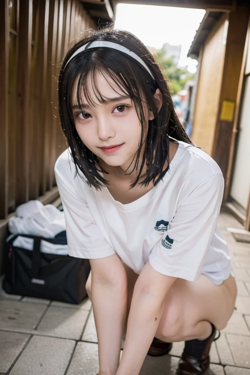 No clothes Fourteen-year-old girl tall and round face
