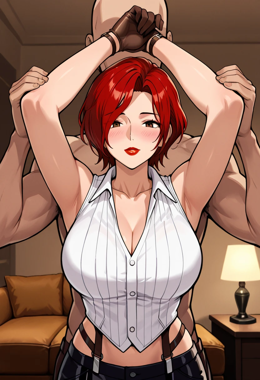 masterpiece, ,(solo:1.1), perfect face, (bright lighting:1.2),beautiful detailed eyes, extremely detailed face, perfect lighting,masterpiece, best quality, ((mature female)), ((large breasts)), 30yo female, 1girl, penis, hetero, 1boy, fellatio, oral, solo focus, pov, red lips, short blonde, provocative, tease, lips, lipstick, red lips, red lipstick