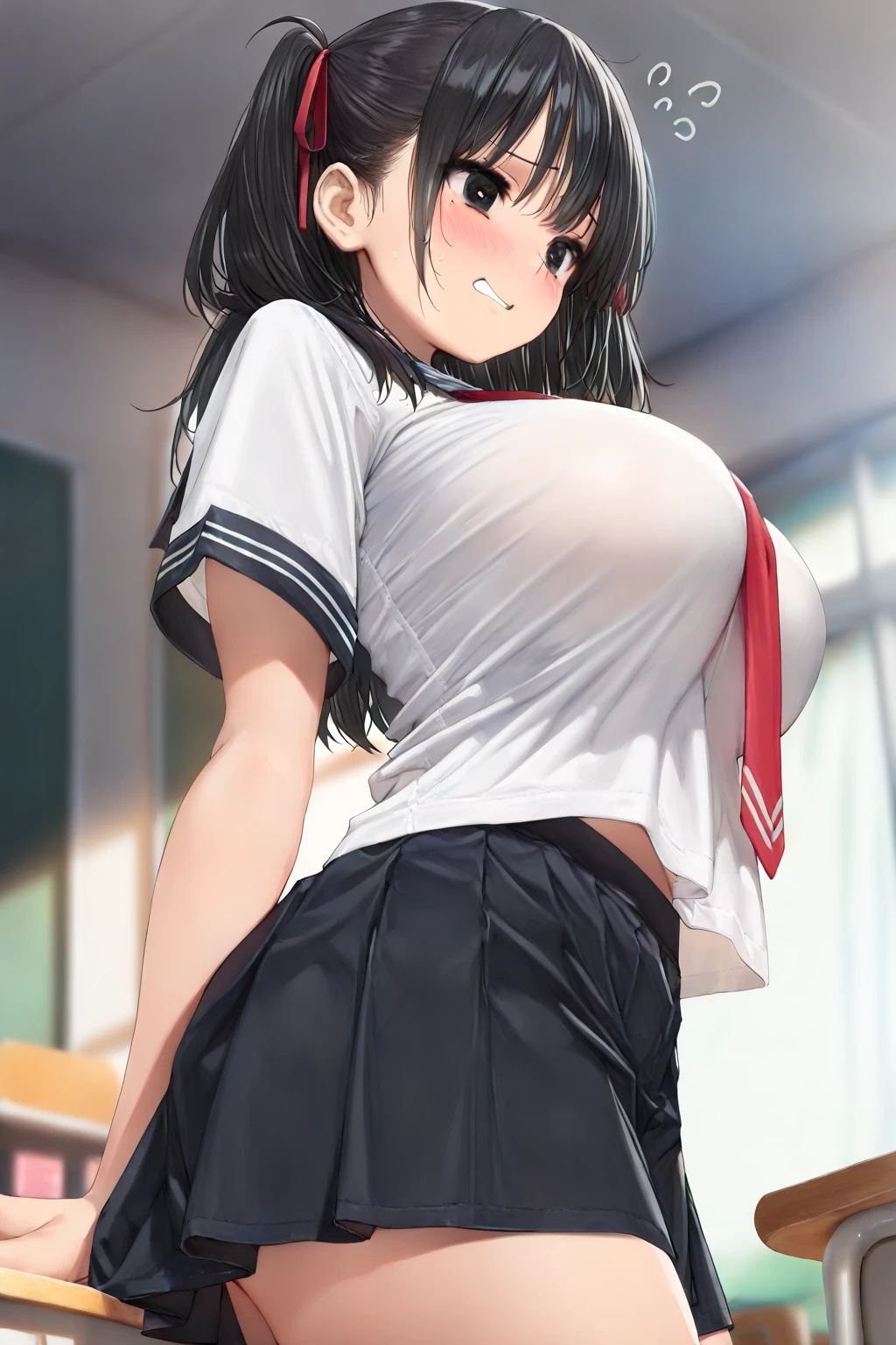 8K,master piece,anime,Perfect ???????,Suguha Kirigaya,1female,crossed eyes,(rolling eyes),open mouth,(tongue out),(crying),(orgasm:1.3),cheerleader clothes,nipples,(((pull down))) a micro pleated skirt,((groin)),short hair,(huge perky breasts),(Very small waist and slim body)