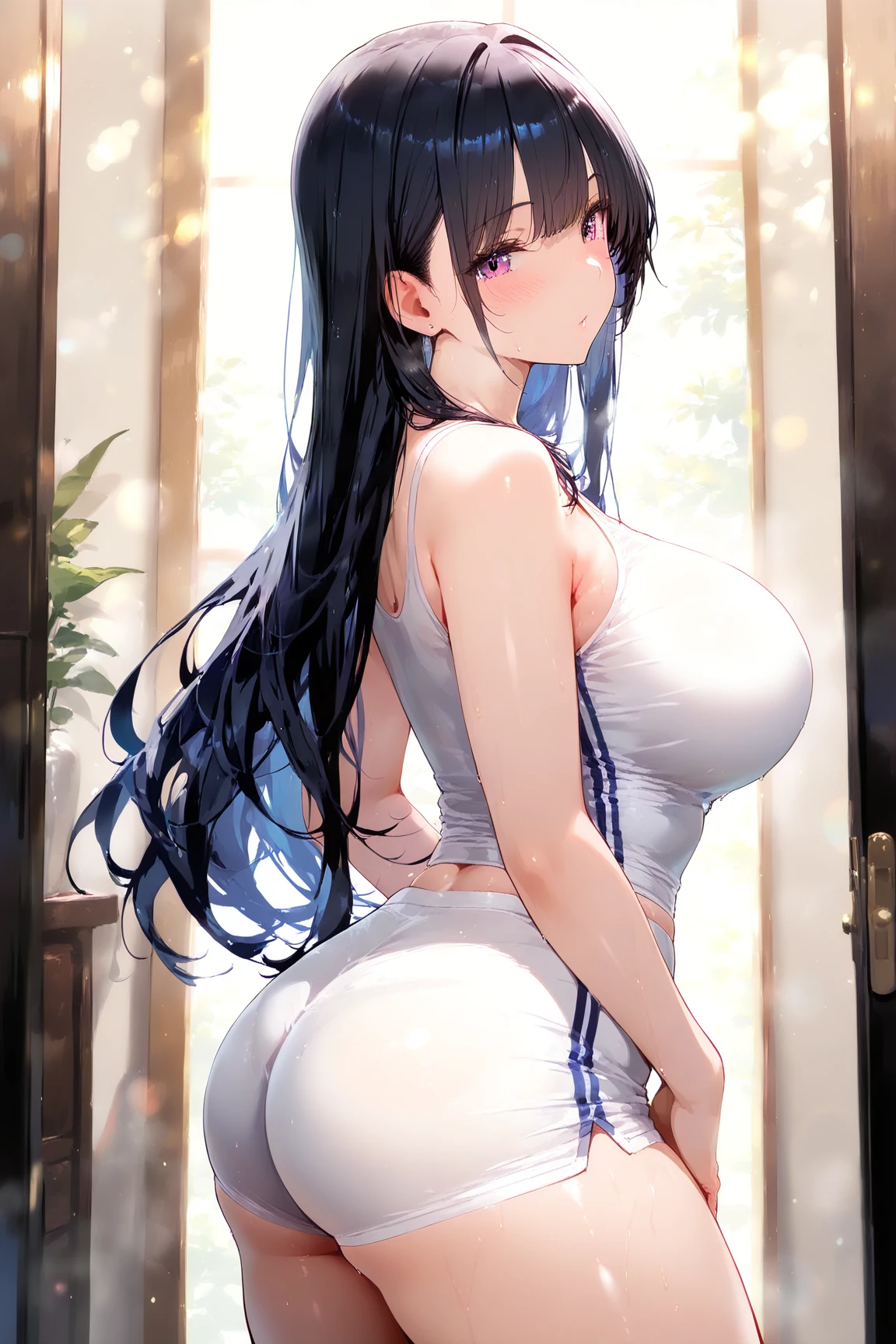 One Woman、beautiful girl、high school girl、tennisコート、Sun visor、tennisウェア、mini skirt、ponytail、Long Hair、tennis、The stands are full、tennisラケットを持つ、Highest quality, Thick thighs、big 、big Ass、Black Hair、Sweaty body、Fullback panties、tennisボールを打ち返す、tennisラケットを振る、tennisボール、tennisラケットを振り上げる