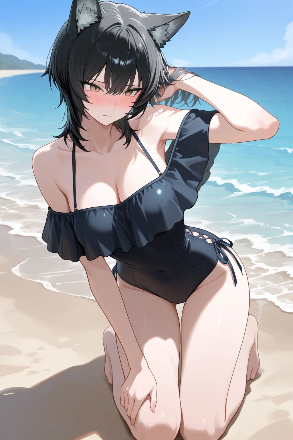 Highest quality, masterpiece, Ultra-high resolution, female、Big Breasts、エロfemale、nude、Big Tawawa、like melons、Completely naked、M-shaped legs、Close to the boobs、Breasts、Charming valley