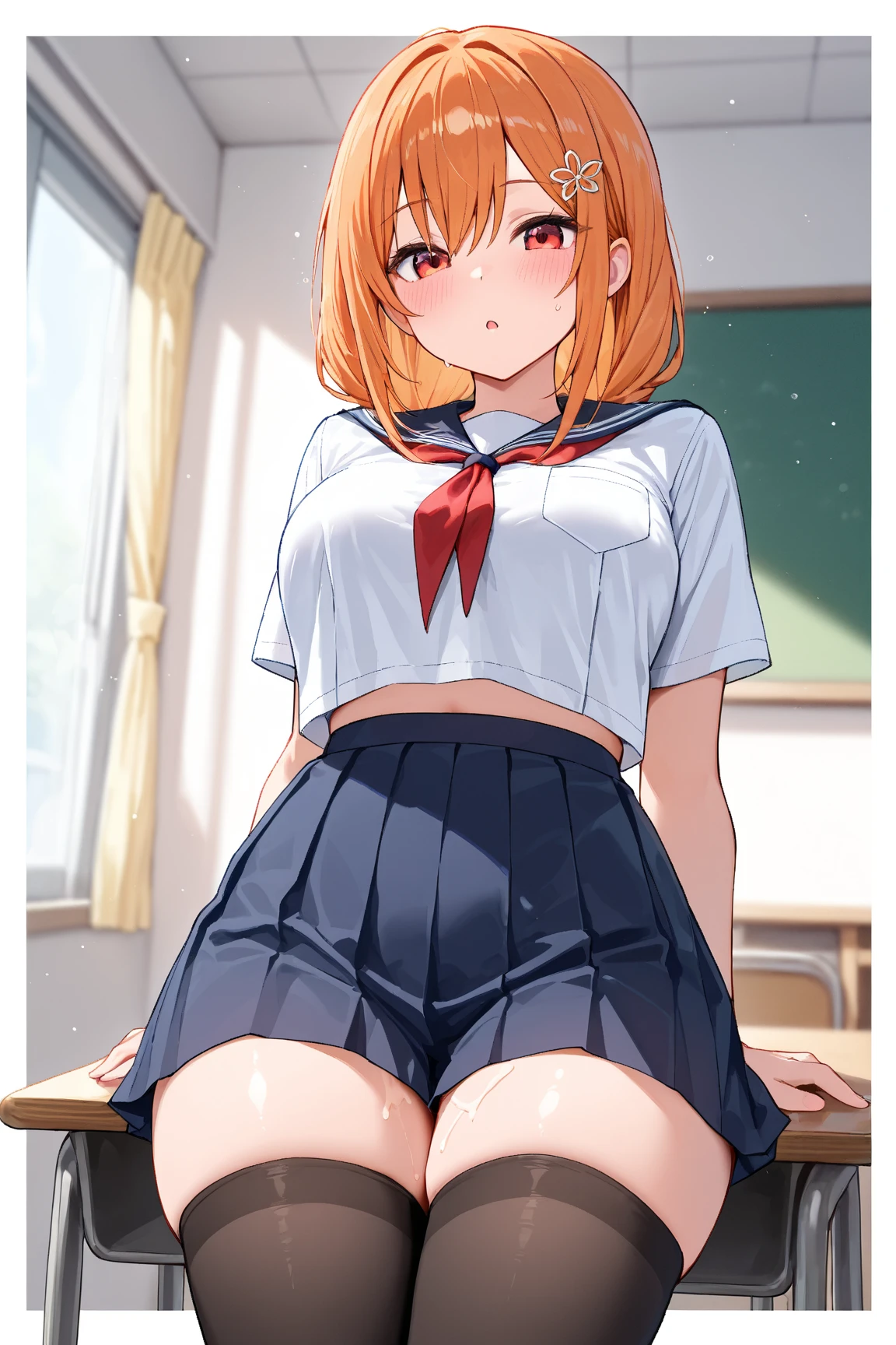 score_9,score_8_superior,score_7_superior,score_6_superior,score_5_superior,score_4_superior 、Open your mouth, Sticking out tongue、Brunette hair color、tits, Naughty, Cute Japanese schoolgirl,Sailor uniform of a high school girl whose skirt is too short., Flip up skirt to expose panties、Detailed sexy panty、Crotch focus、8k,superiorから、 Highly rated on Pixiv, (Mob face),、Sit at a desk in the living room