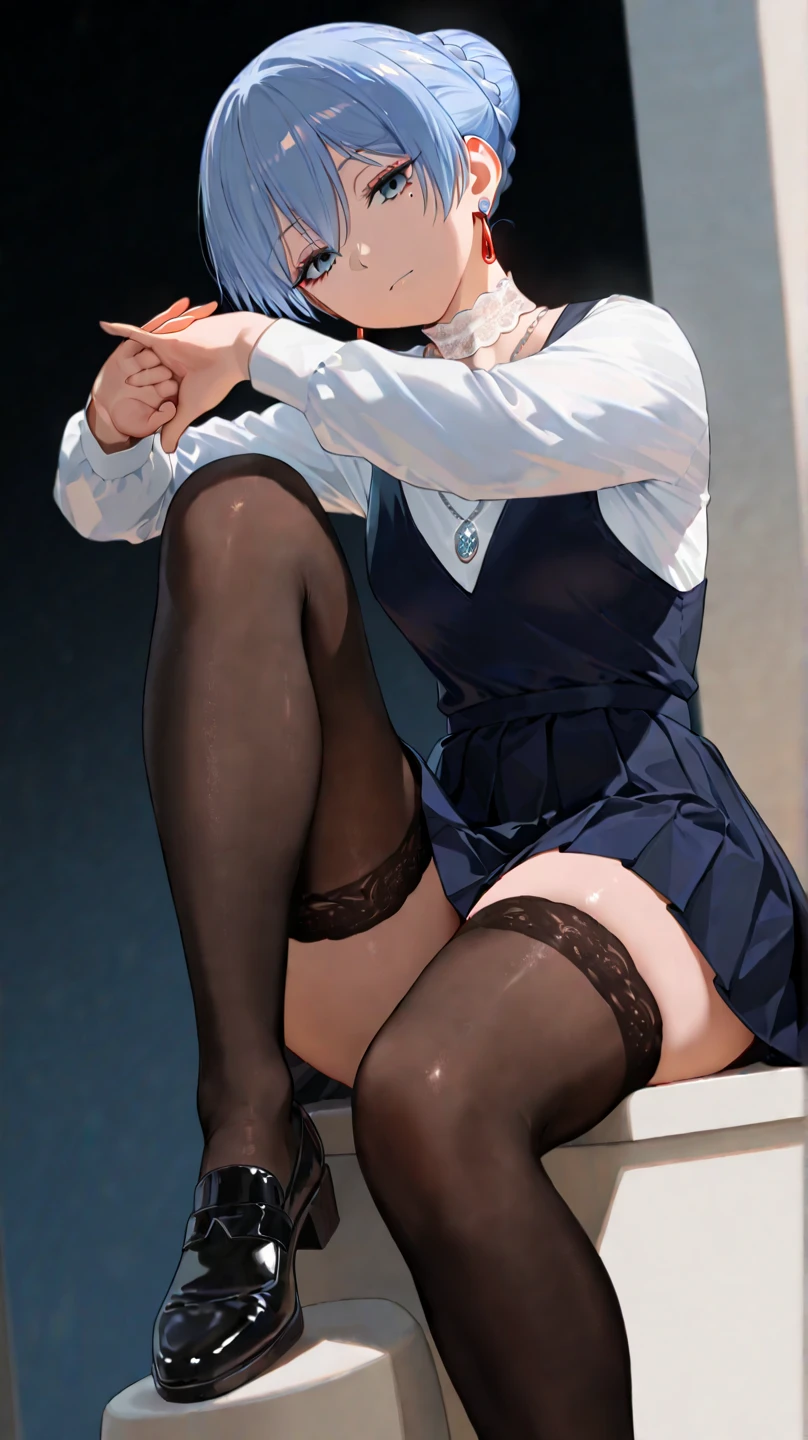 (masterpiece),(intricate deTails),1 Girl,Mature female,Huge breasts,
BREAK
Neferibido, Neferibido, Long hair, (Red Eyes:1.5), Long sleeve, Animal ears, Tail, White hair, Short skirt, Cat ears, cat Tail, curls,
Pantyhose,High heel,Depth of Field,Looking at the audience,Random View,((Sitting , museum,)),((whole body)),lol, off day,sun,rainbow,bus stop,((Cumulonimbus)),From below:1.1,