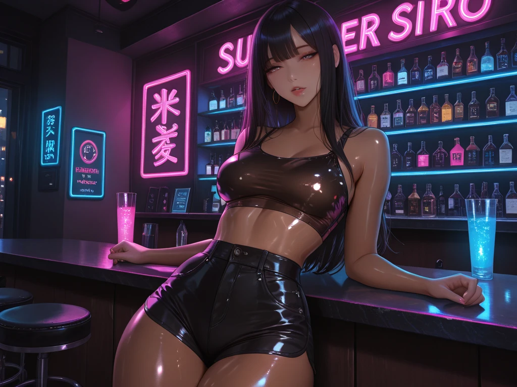 girl with 、beautiful japanese female、 High quality, Ultra-detailed, crazy detail details, Quality in 4K

(Cinematic Digital Artwork: 1.3), High quality, masutepiece, of the highest quality, Super Detail, Illustration, [4K Digital Art]、 lndswgnr, (Sharp Focus: 1.5), (Moody lighting:1.2), depth of fields, Bokeh, 4K 、High resolution, ultra-detailliert, the Extremely Detailed CG Unity 8K Wallpapers, Realistic, Photorealsitic, Raw photo, beautifull detailed face, pale skin, realistic glistening skin, Detailed Cloth Texture, detailed hair texture, Perfect body, Beautiful face, acurate, Anatomically correct, Highly detailed face, Eye and skin texture, Natural neck length, (Beautiful eyes), (Beautiful hands), (Glossy skin:1.2), thin legs, Thin feet, Detailed people、A detailed face、细致背景、 



(Live action、Intricate details)、bionde、short-hair、
Midnight、nightclubs、Pink Neon Lights、Girls Bar、
Dark cold lighting、Psychedelic Room、Holographic Color Sexy Sequin Dress、Colossal tits、Large cleavage、
Dramatic makeup、makeup、Pinky Pink Lip Stick、eye make up、mascara、eye liner、eye shadow、Light purple color control
Neon Light Room、Pitch black room、Lots of alcohol、Drank、Pure white bar counter

、Neon Girls、Dark room with pink and blue neon lights、Pink and blue light reflects off the skin、Luminous skin、reflection skin、Skin illuminated by colored light、Women's skin has a colorful and beautiful glow、 A black light on the girl's face , Facial gradients. Skin Gradient Light(Skin Gradient Light)(Skin Gradient Light(Skin Gradient Light))(Skin Gradient Light(Skin Gradient Light)(Skin Gradient Light(Skin Gradient Light)))(Skin Gradient Light(Skin Gradient Light)(Skin Gradient Light(Skin Gradient Light))(Skin Gradient Light(Skin Gradient Light)(Skin Gradient Light(Skin Gradient Light)))). ((((blacklight、Skin glowing with black light)))), Apply neon lotion to the body、

((((Drunken face、Sparkling liqueur、Skin glowing with neon lights、A smile、Enraptured face、Yor, a wet body、 Sweat))))