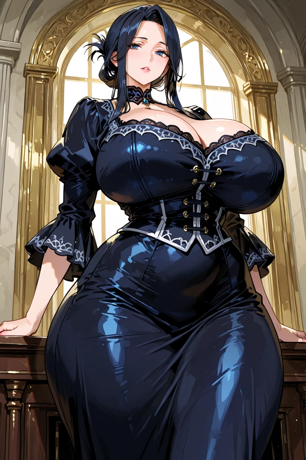 1 girl, very big breasts, very sexy body, 1 girl in, a smile, looks at the viewer, black shirt, super short white school miniskirt, full body, giant breasts, cleavage, giant breasts, heels, background in the mountains 1 girl , with big breasts. long legs QUEEN huge tits, (cleavage), high legs, (standing), sexy and muscular body. short skirt.4k hd