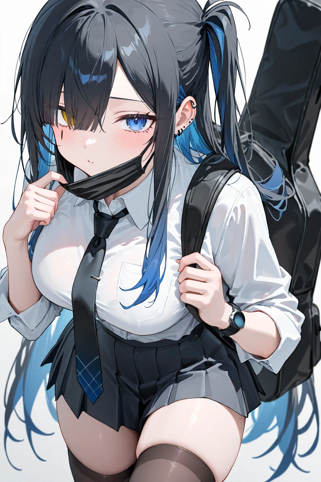 Anime schoolgirl bound and gagged to a pole